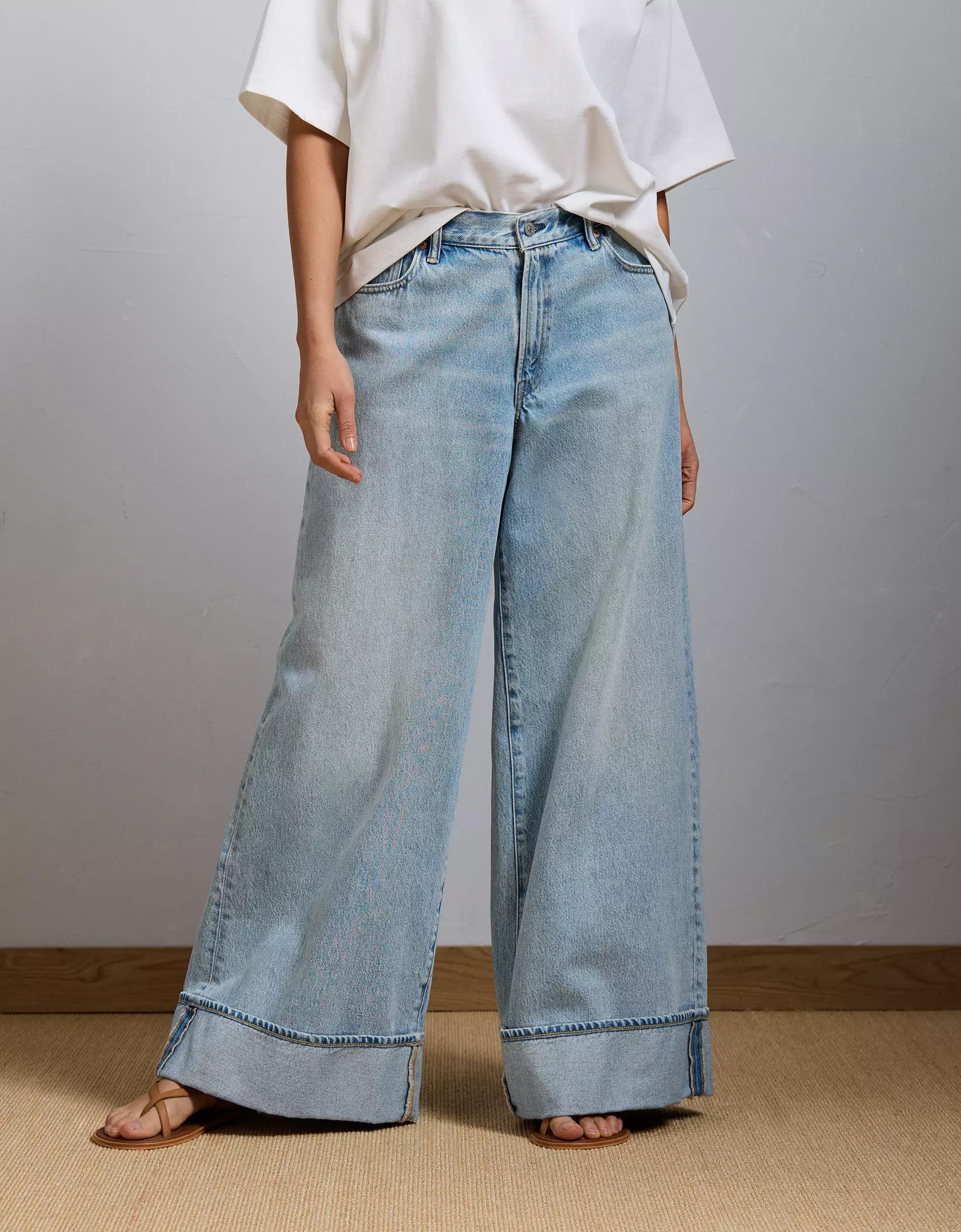 AE77 Premium Super Wide Cuffed Jean Product Image