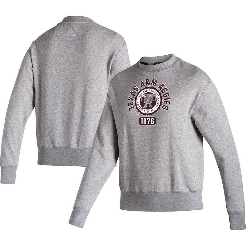 Women's adidas Heathered Gray Texas A&M Aggies Vintage Circle Pullover Sweatshirt, Size: 2XL, Grey Product Image