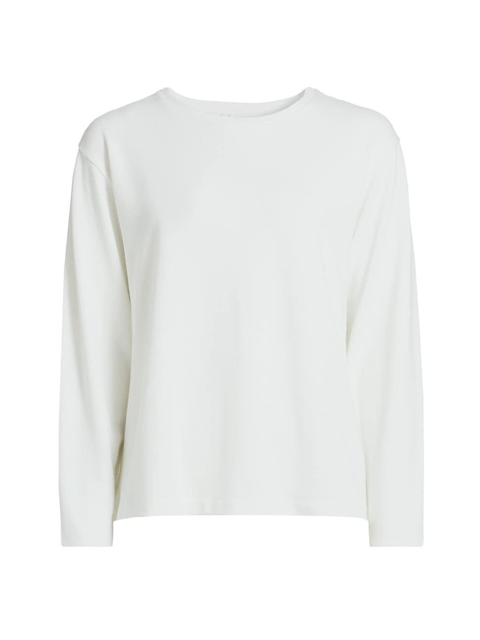 Womens Knit Relaxed Long-Sleeve T-Shirt, Off White, Size S Vince Product Image