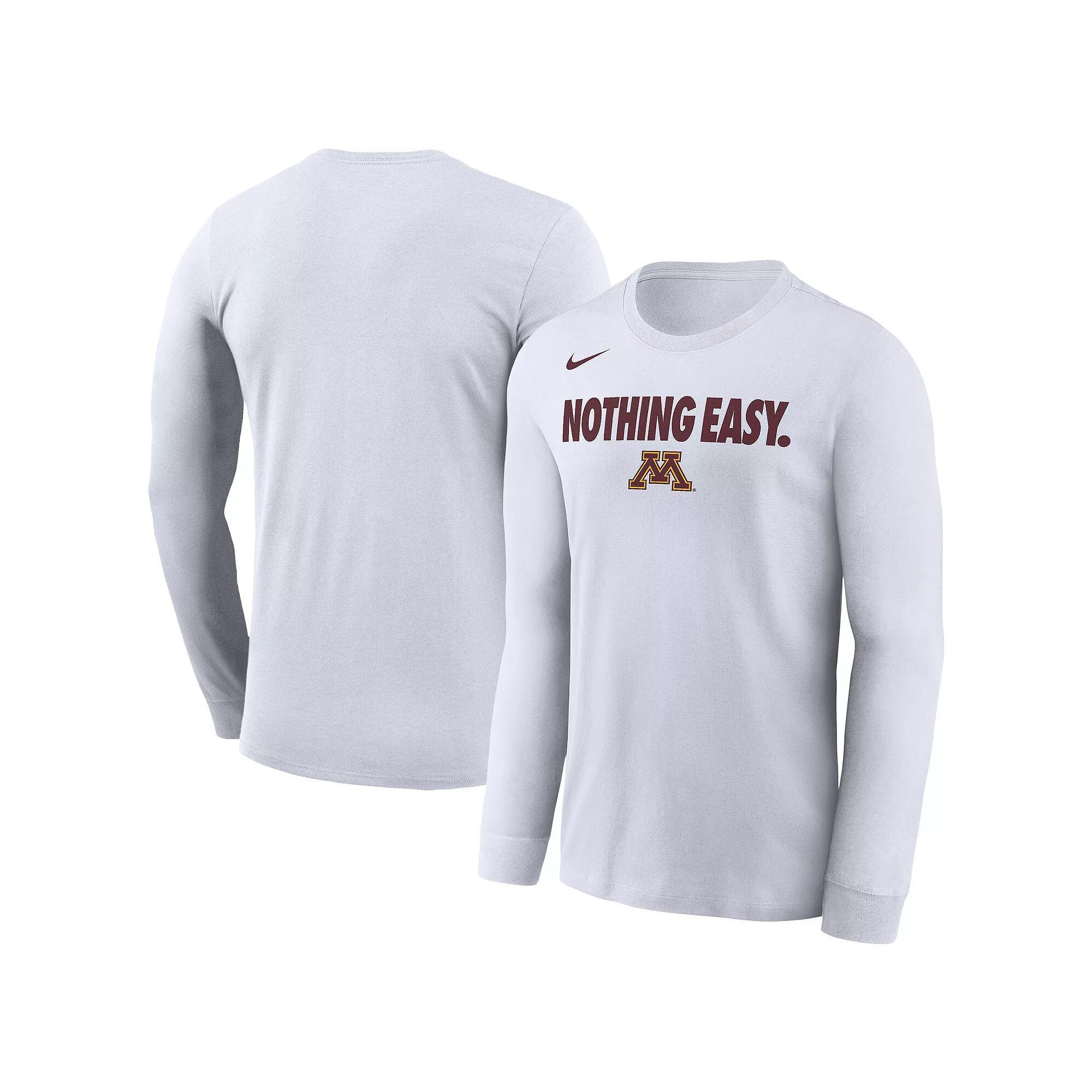 Men's Nike White Minnesota Golden Gophers 2025 On-Court Bench Long Sleeve T-Shirt, Size: XL Product Image