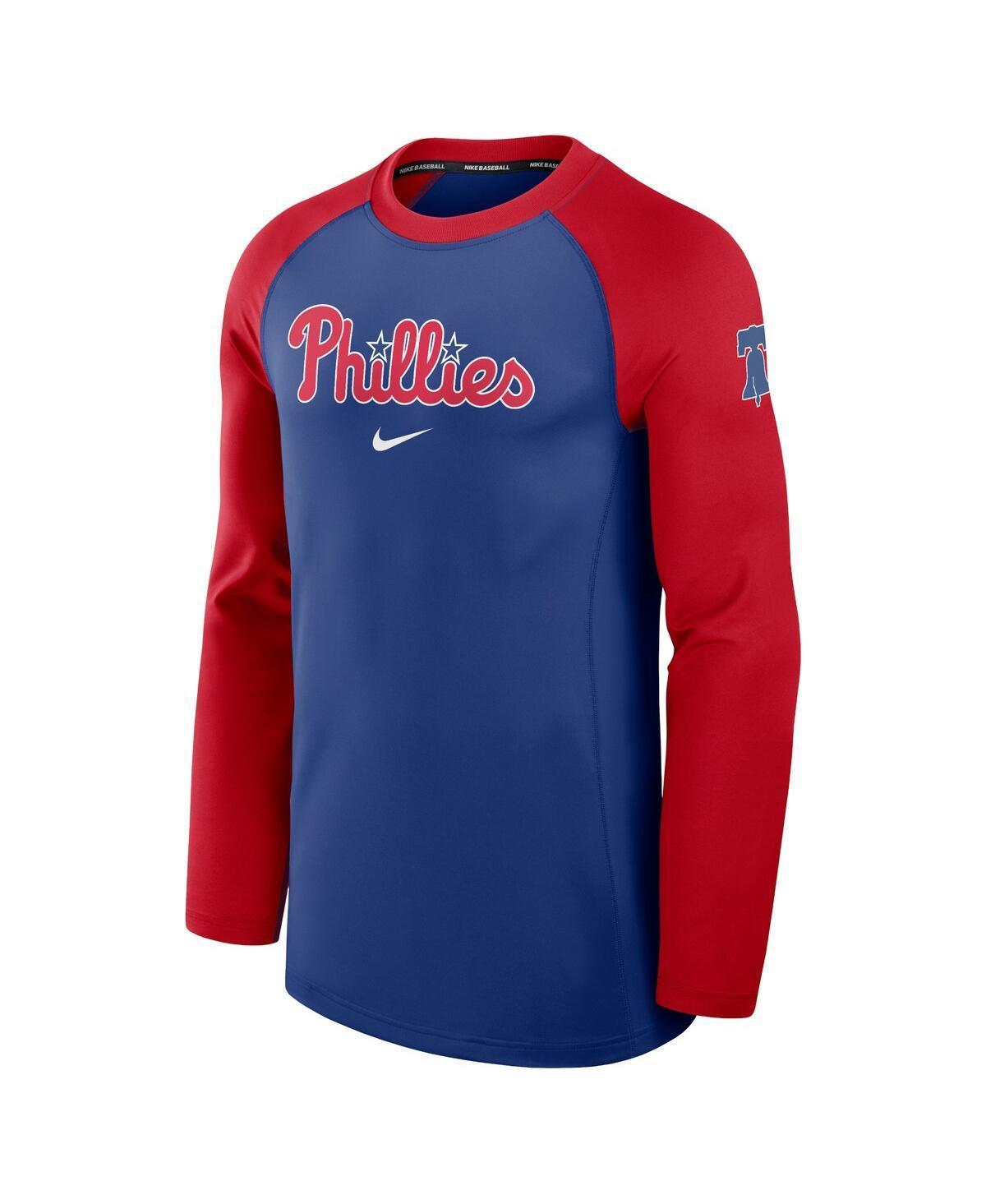 NIKE Men's Royal Philadelphia Phillies Authentic Collection Game Time Raglan Performance Long Sleeve T-sh In Blue Product Image