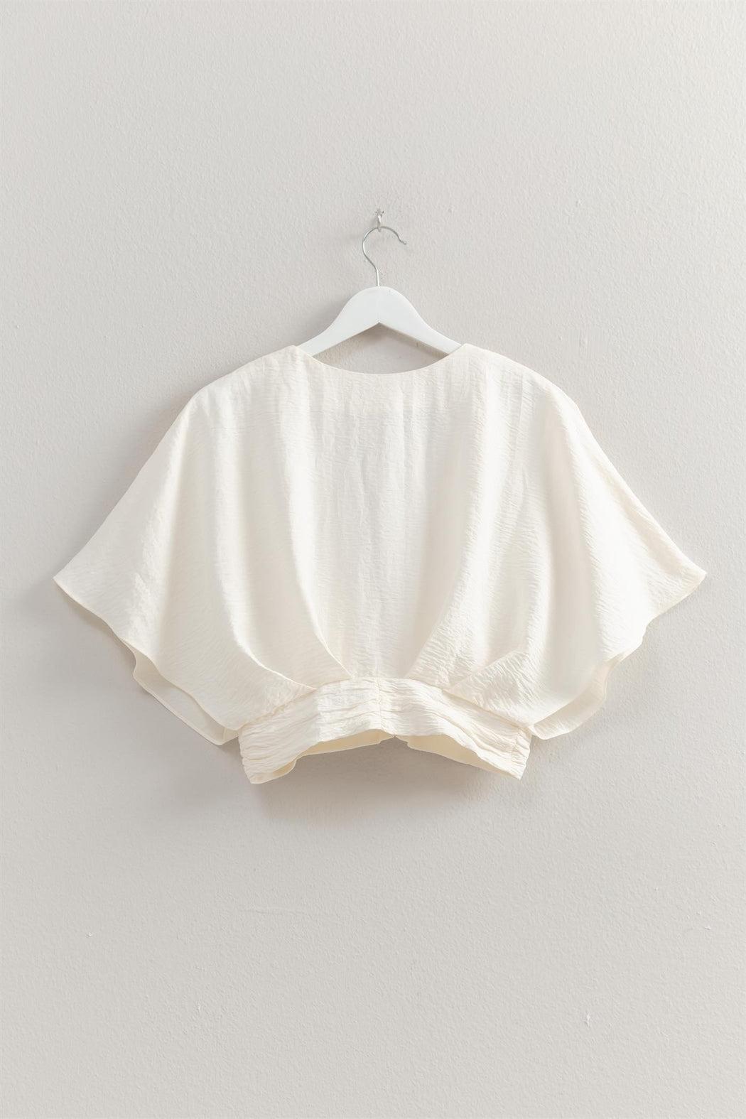 V-Neck Button Down Blouse Product Image