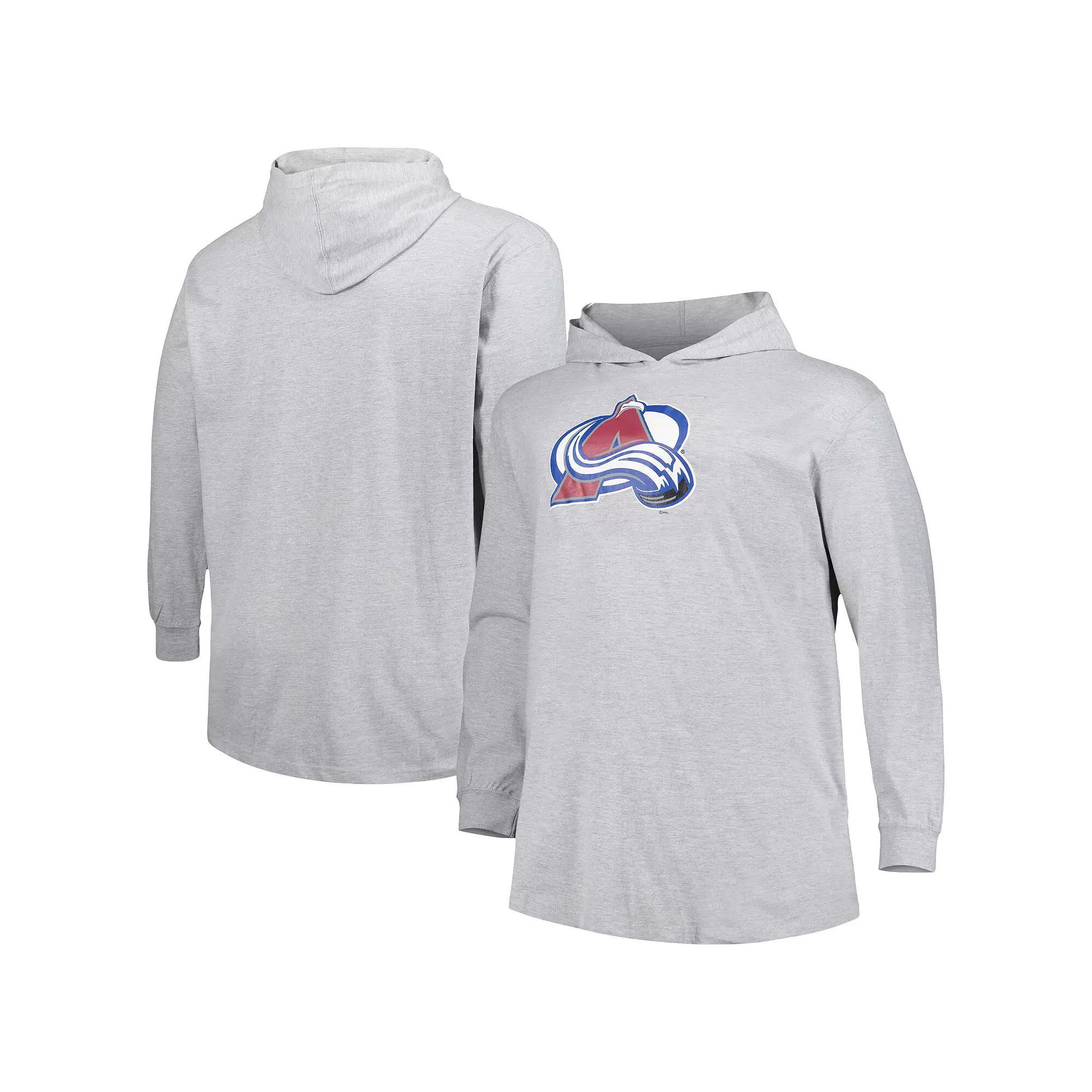Mens Heather Gray Colorado Avalanche Big & Tall Pullover Hoodie Product Image