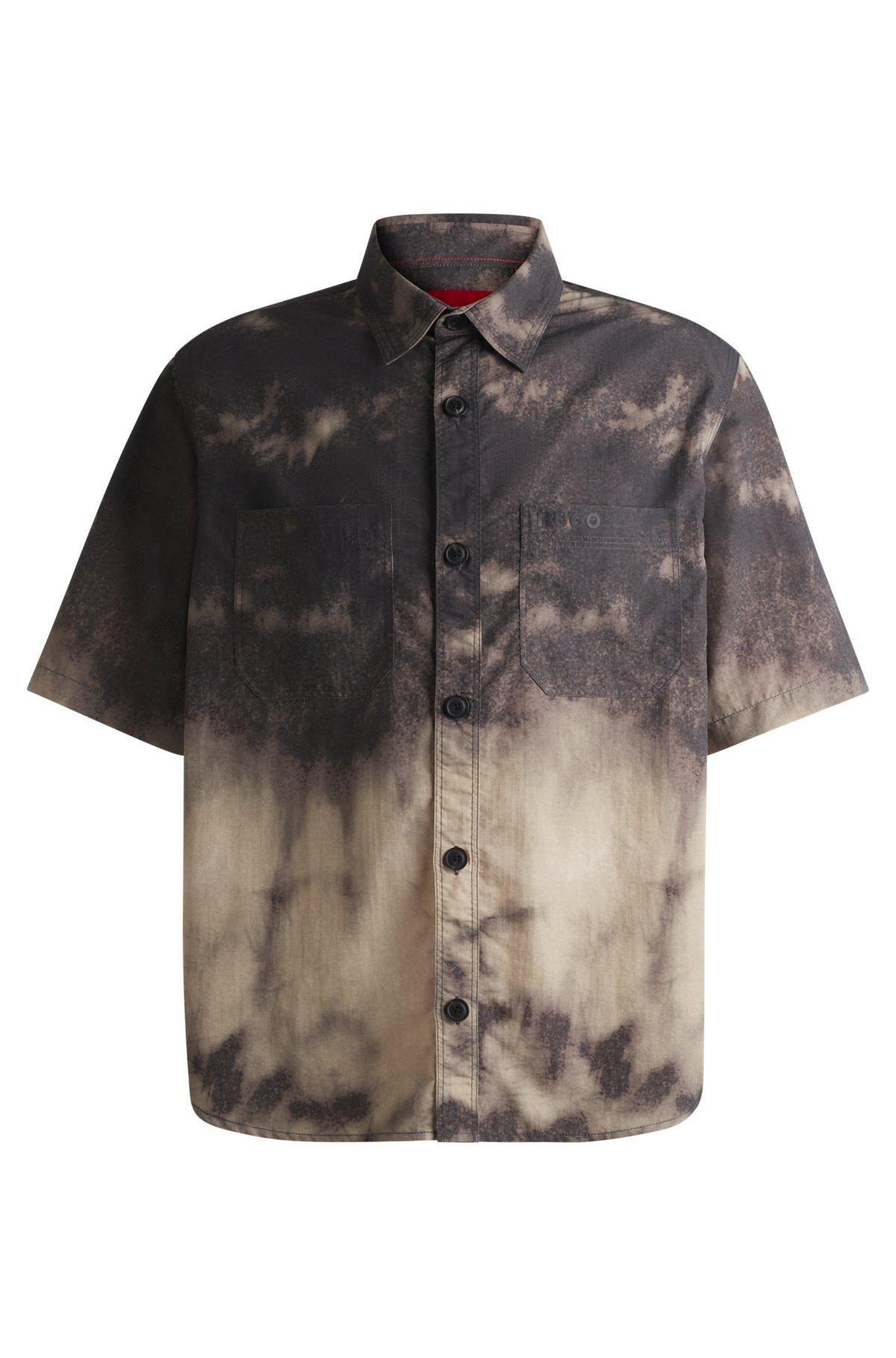 Oversize-fit shirt with tie-dye print Product Image