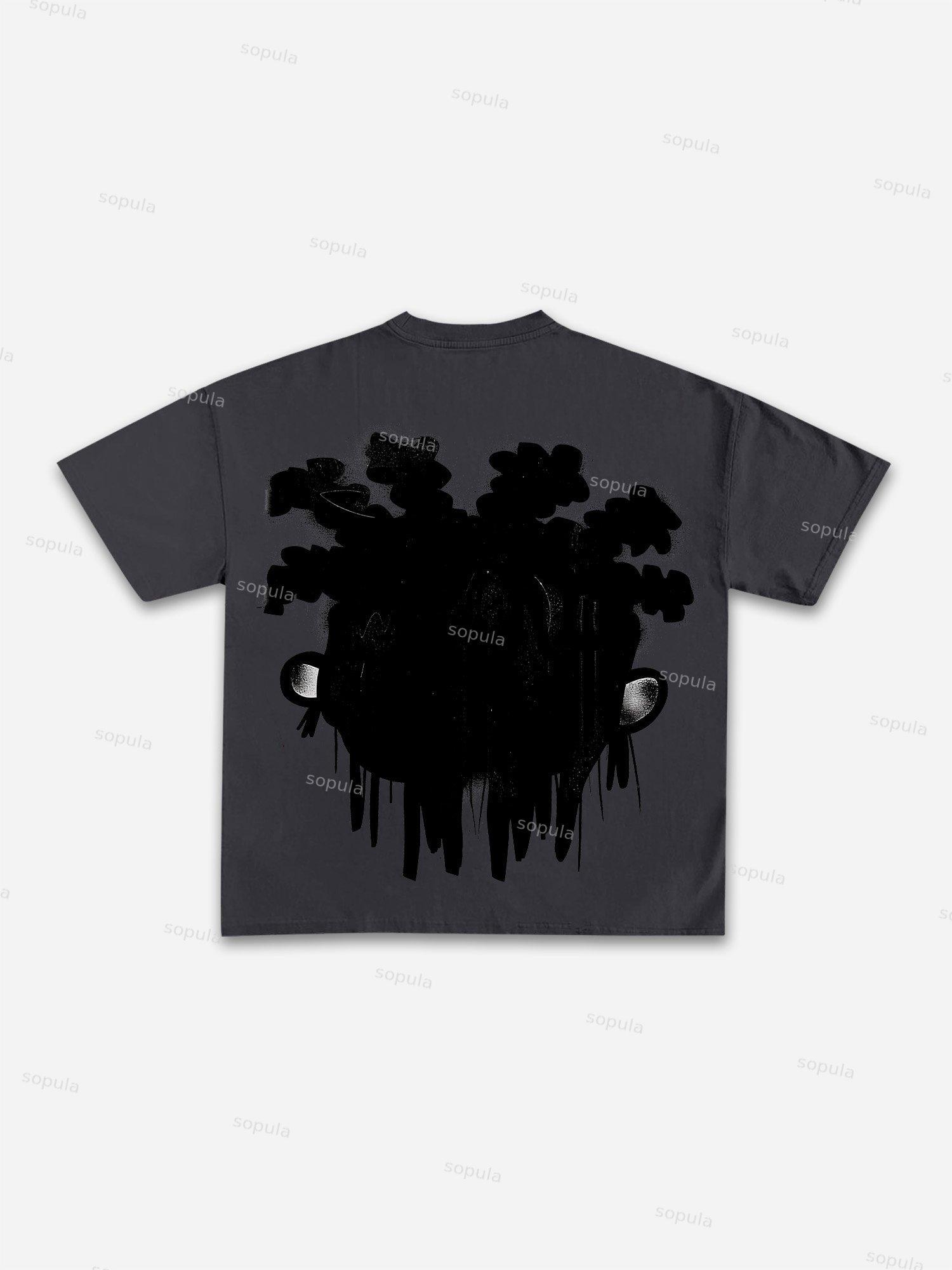 Vintage Big Face Graphic Cotton T-shirt Product Image