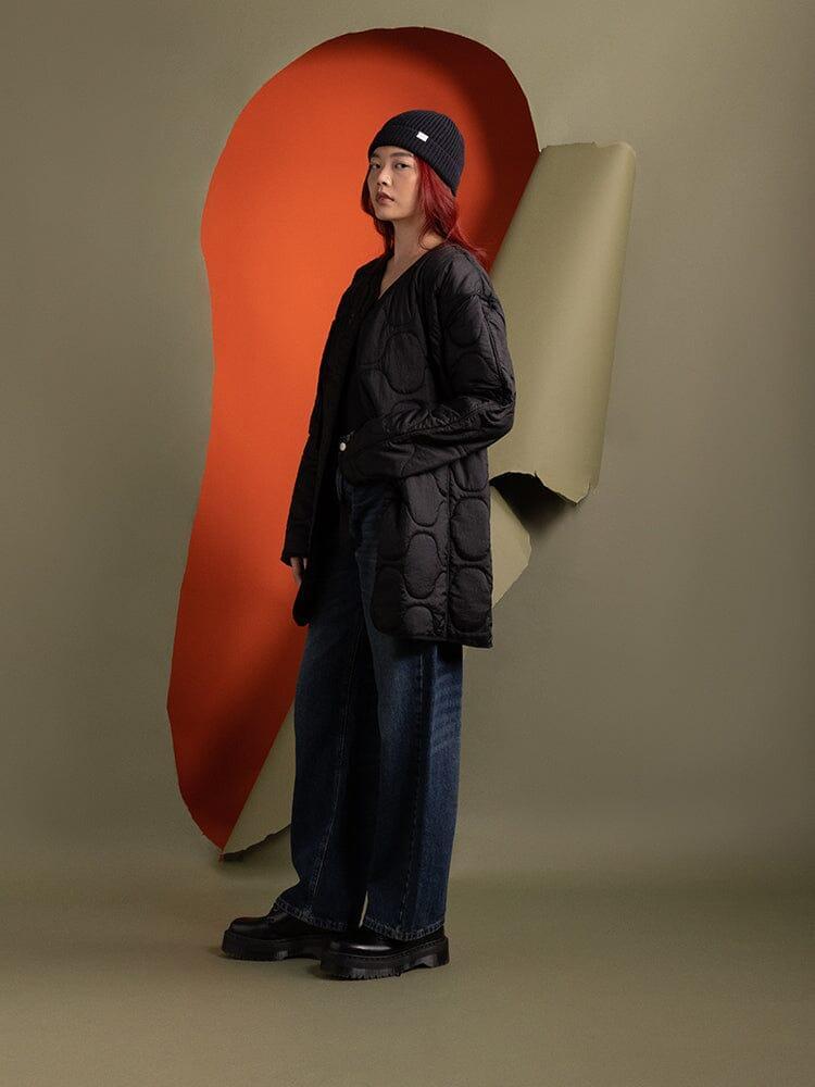 WOMEN'S MIXED MEDIA QUILTED LONG LINER Product Image