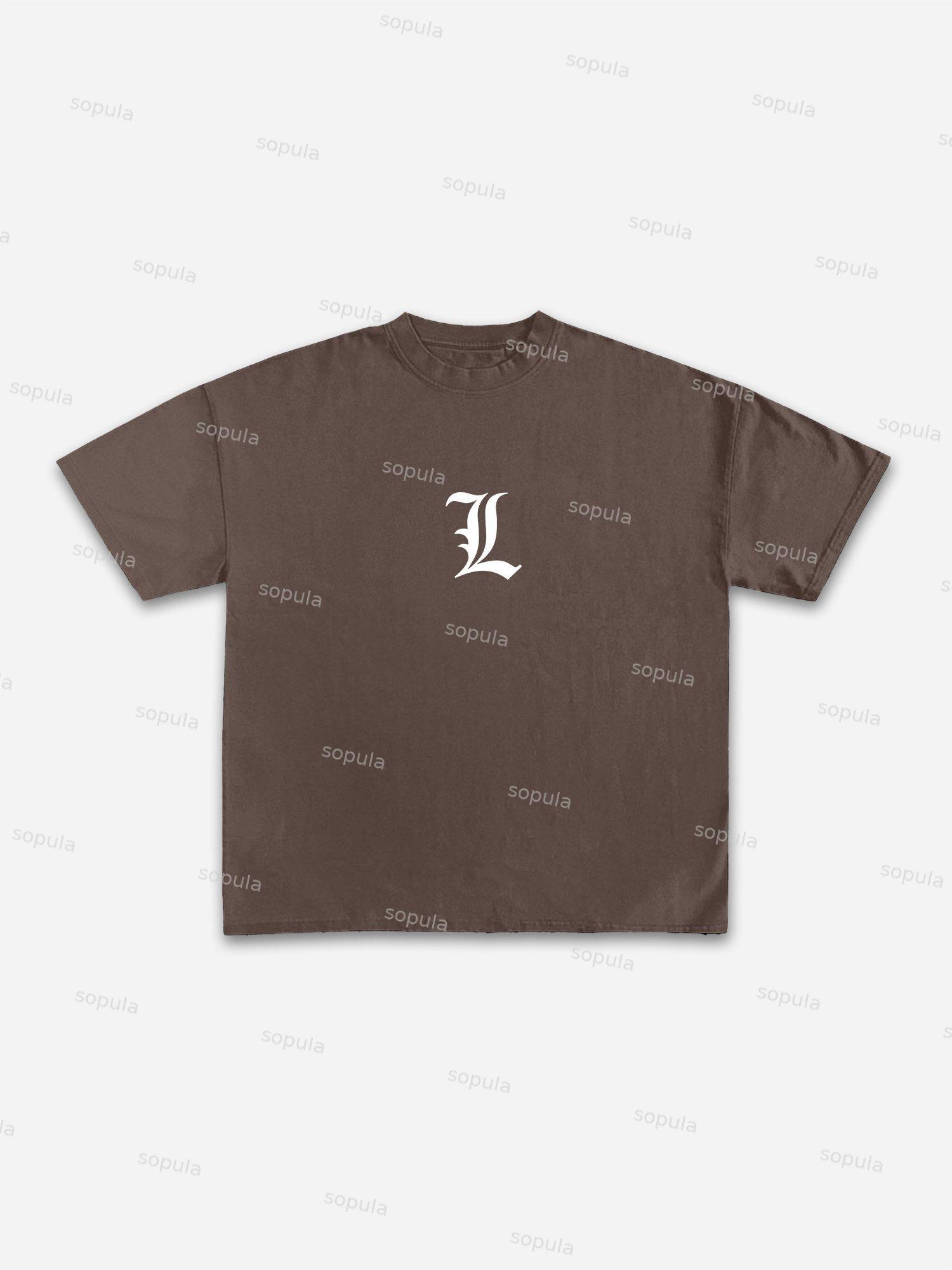 Death Note L Graphic Cotton T-shirt Product Image