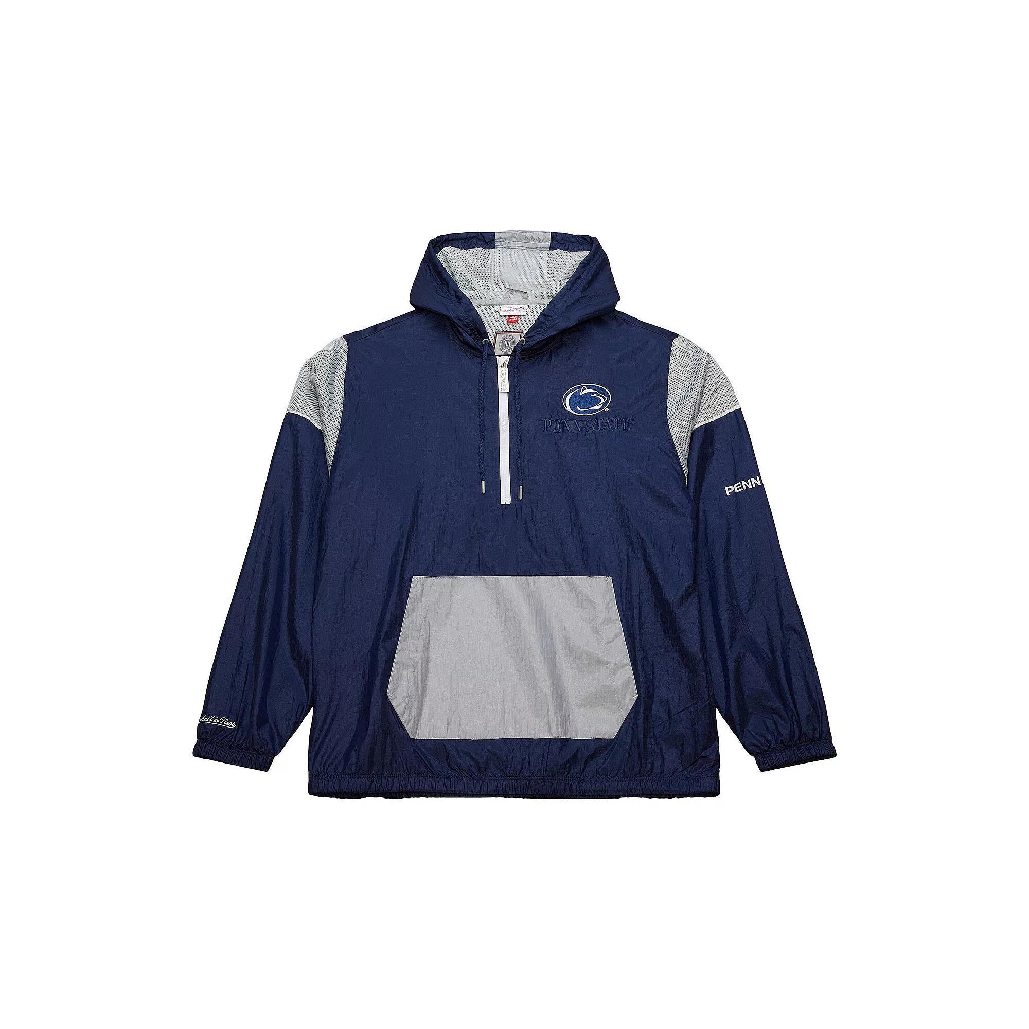Men's Mitchell & Ness Navy Penn State Nittany Lions Team 3.0 Anorak Half-Zip Hoodie,  Product Image