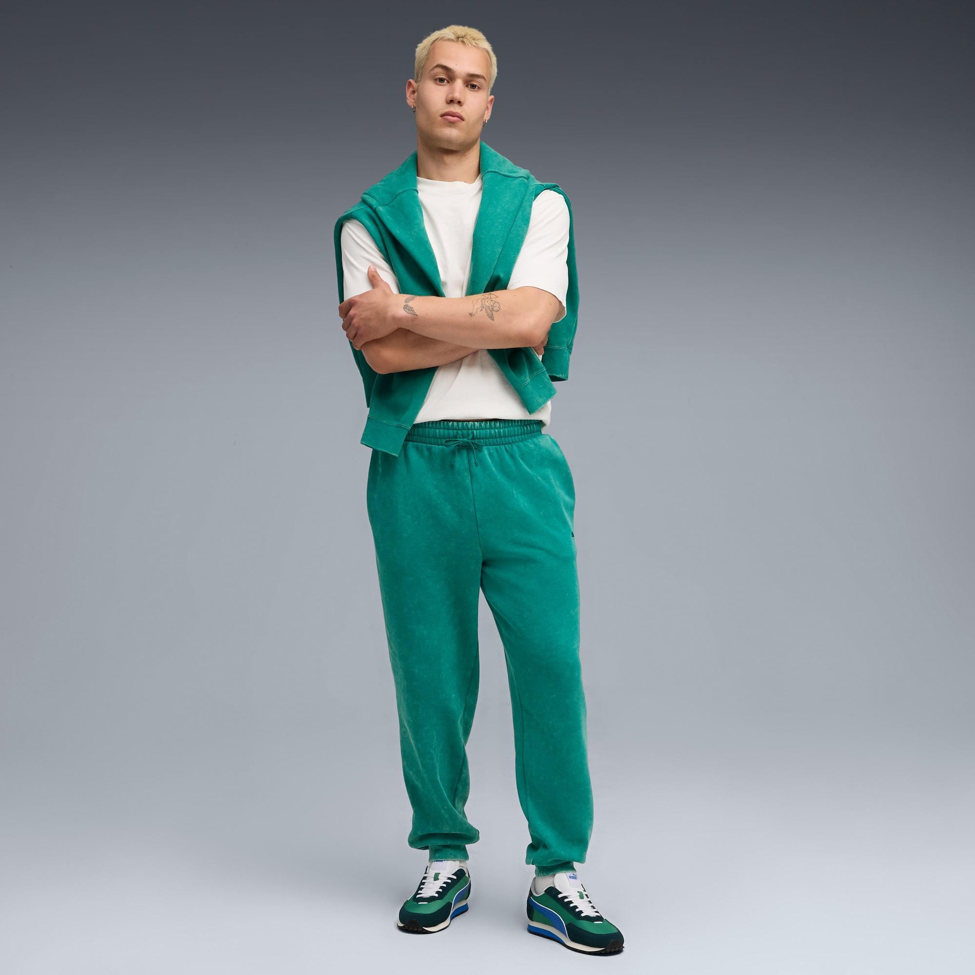 PUMA Elevated Essentials Acid Wash Men's Fleece Sweatpants Product Image