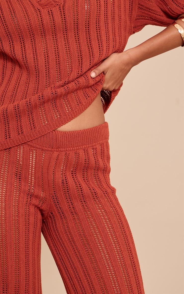  Rust Crochet Knit Pant Product Image