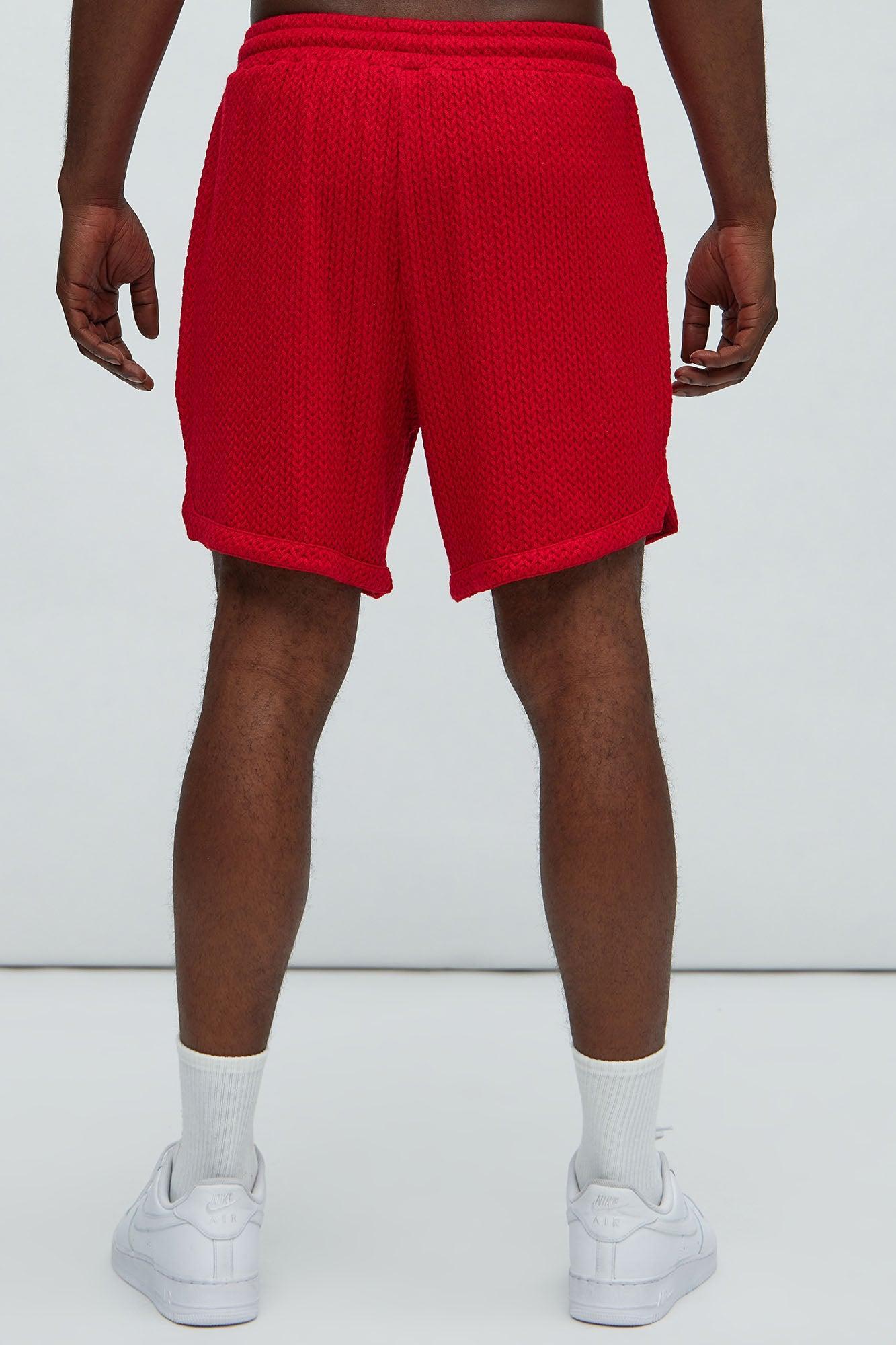 Catanina Textured Shorts - Red Product Image