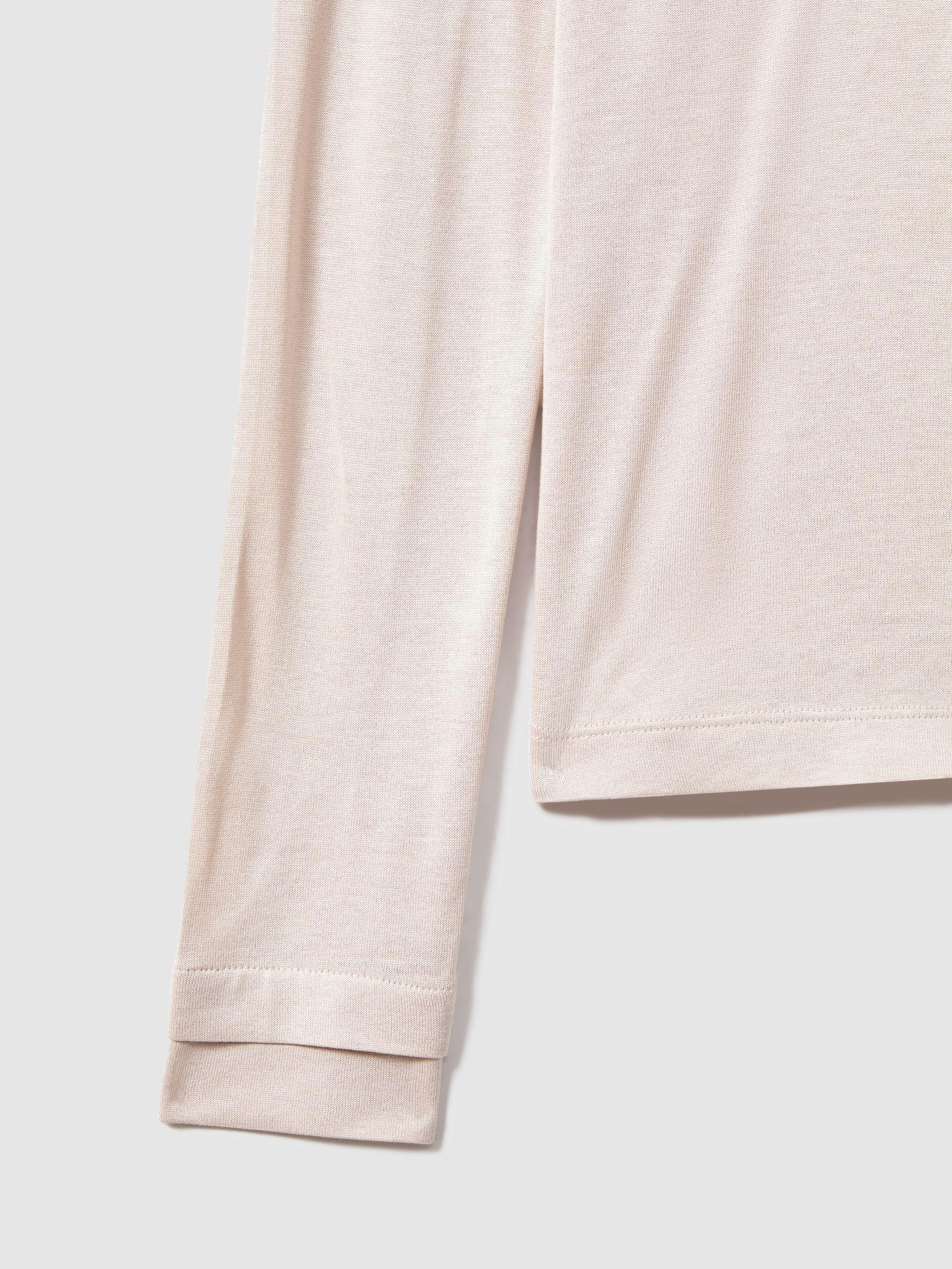 Jersey V-Neck Top in Stone Product Image