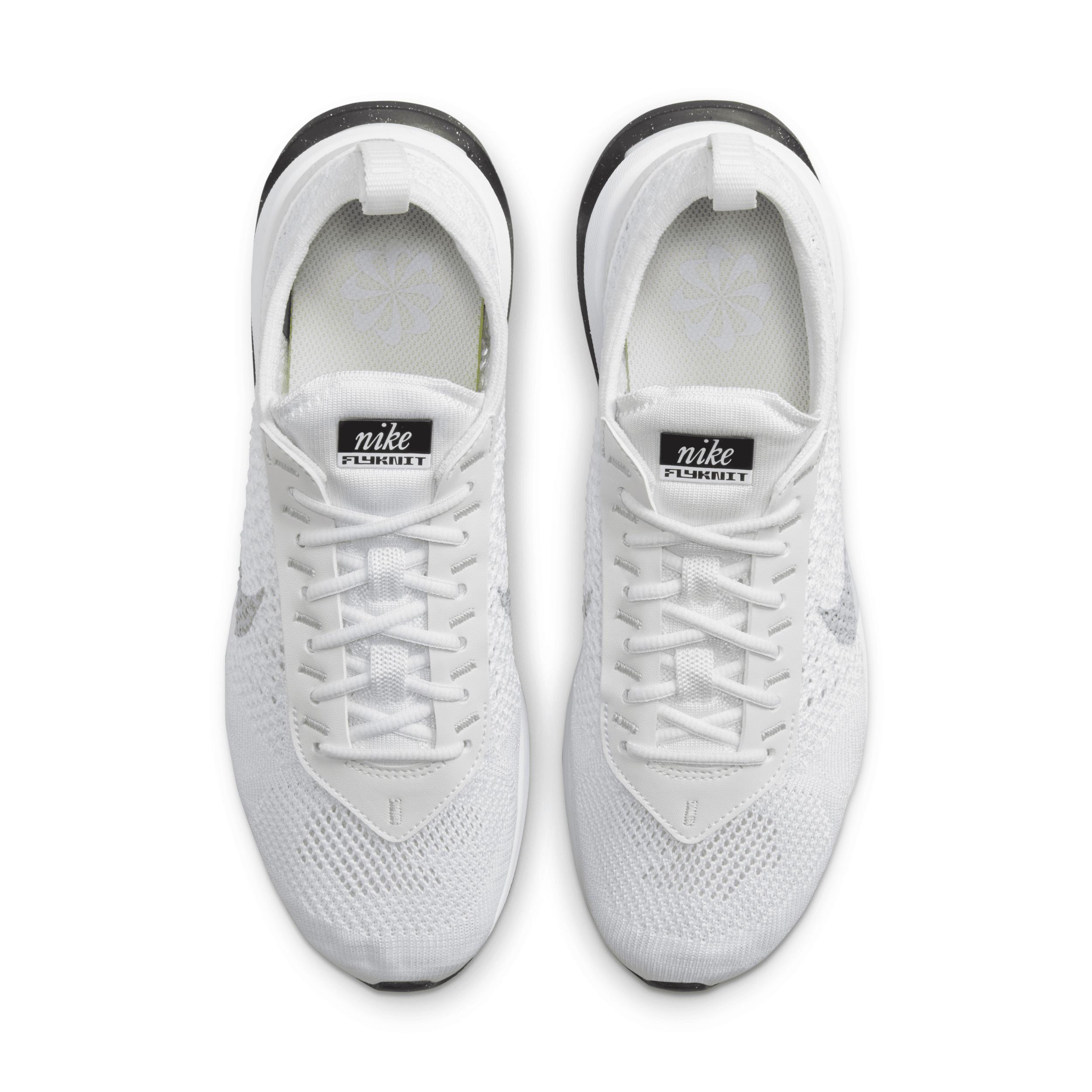 Nike Womens Air Max Flyknit Racer Casual Sneakers from Finish Line - White, Platinum Tint Product Image