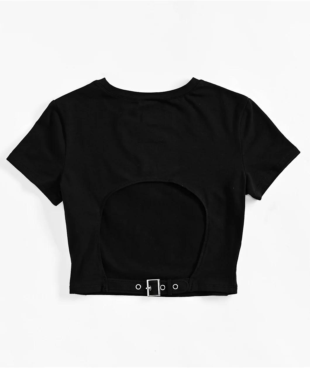 Vitriol Brianna Surreal Black Crop T-Shirt Product Image