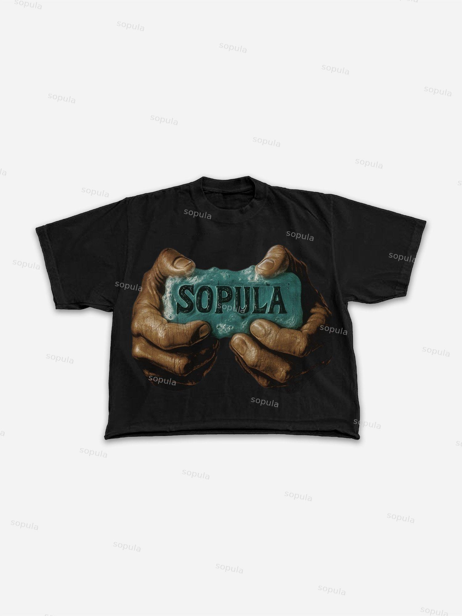 Sopula Vintage Graphic Cropped T-shirt Product Image