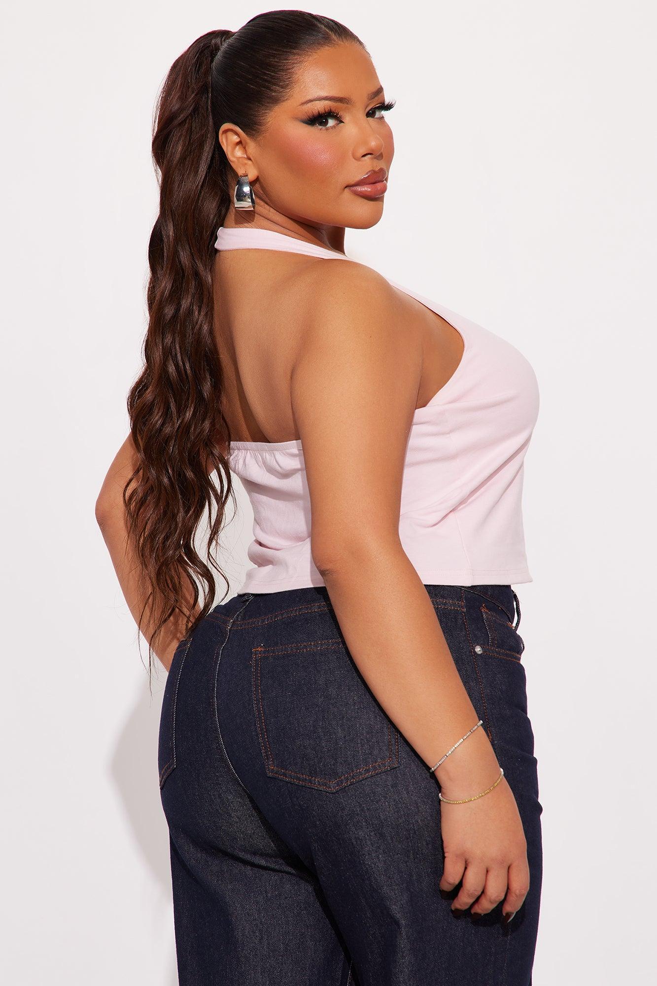 Lucky Cherries Halter Top - Pink Product Image