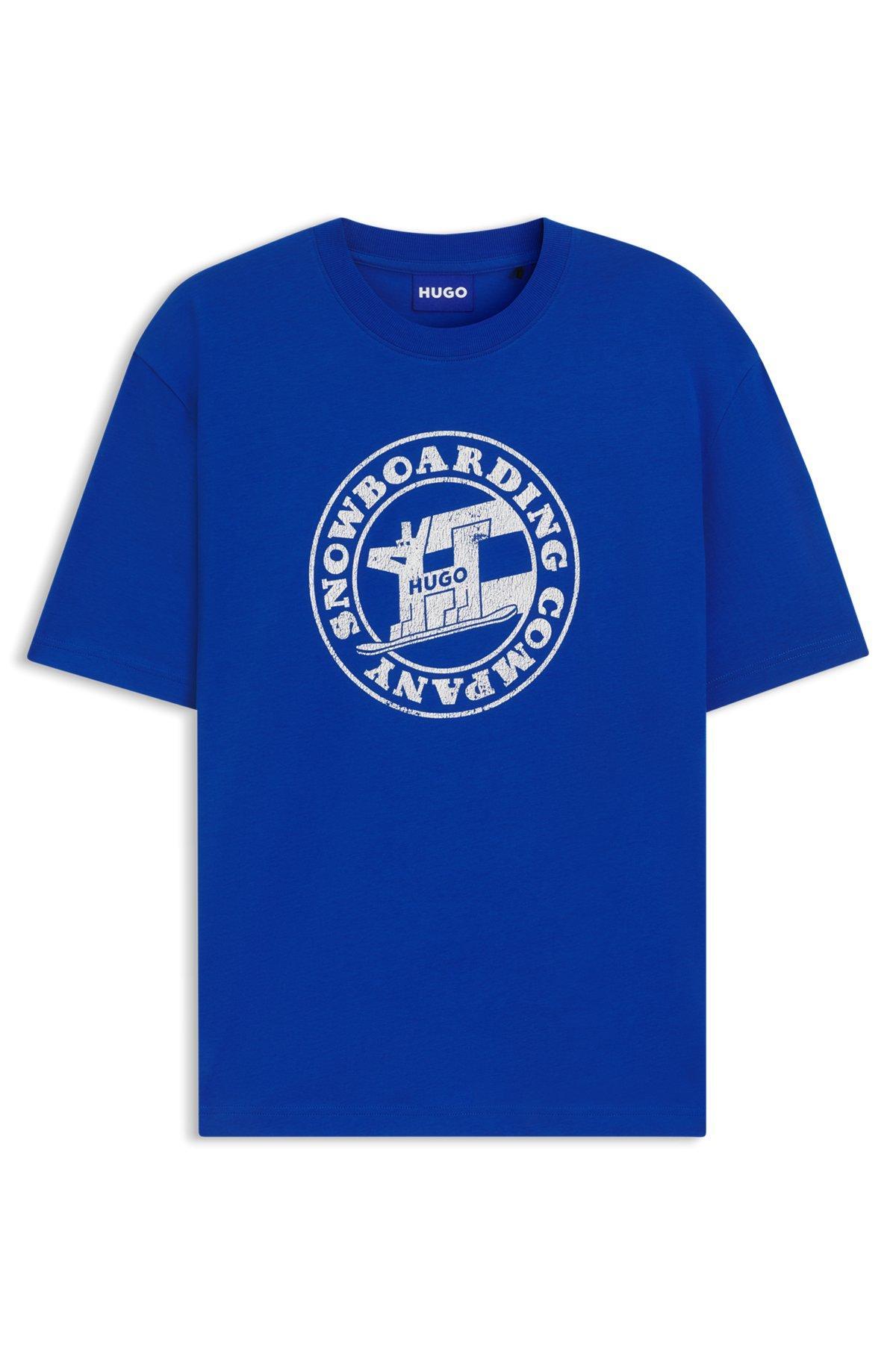 Cotton-jersey top with mixed-print artwork Product Image