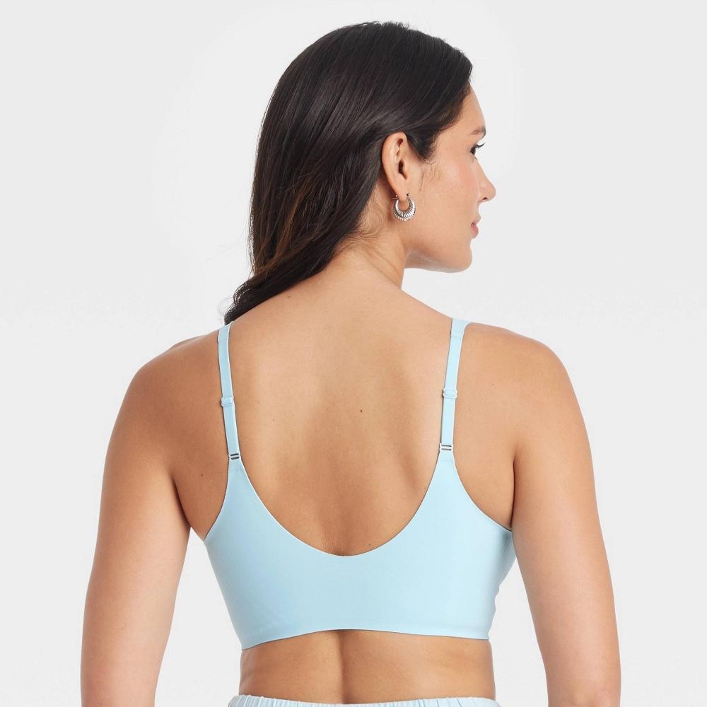 Women's Luxury Collection Microfiber Bonded Plunge Bralette - Auden™ Turquoise Blue S Product Image