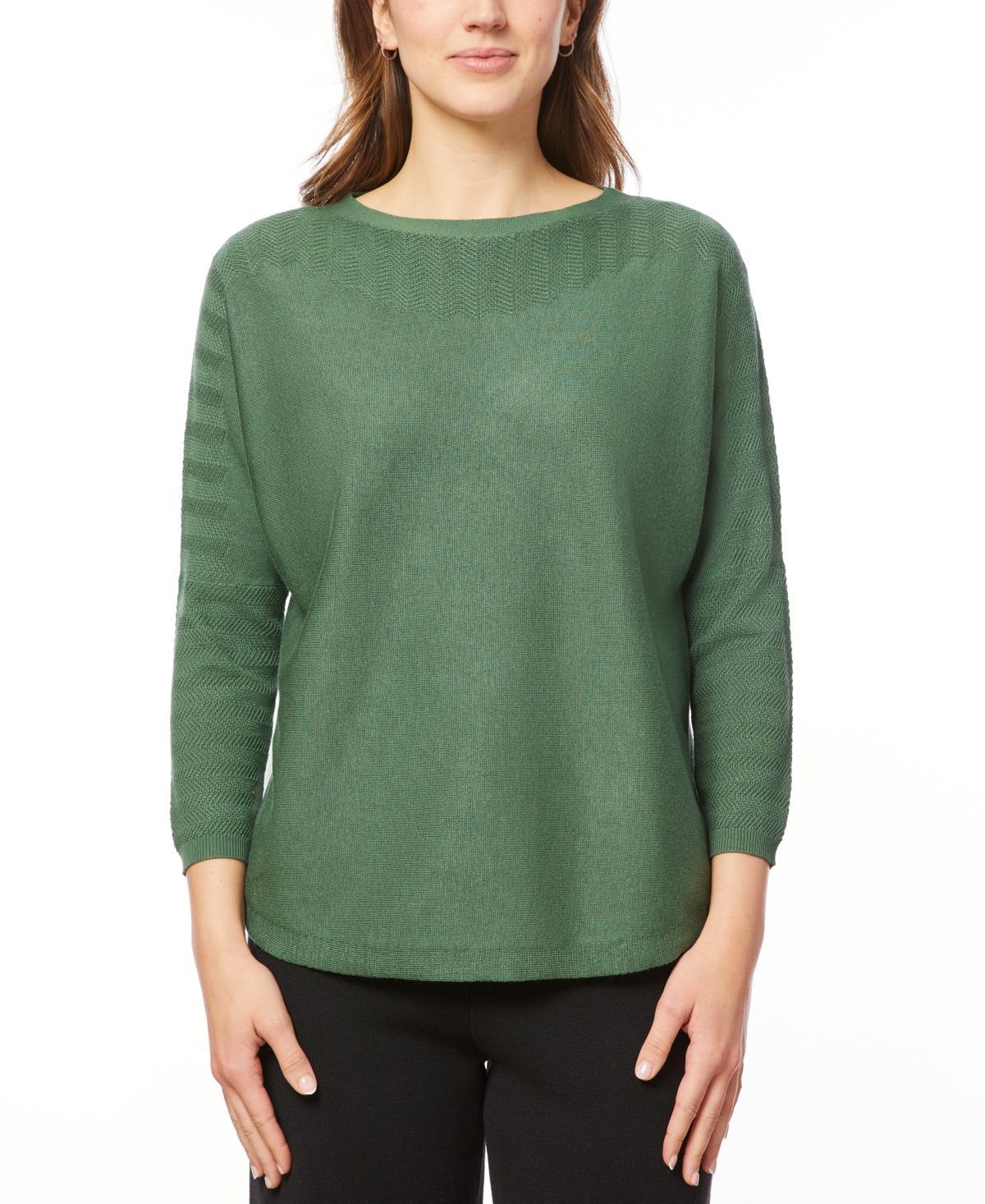 Melissa Paige Womens Boat-Neck Chevron-Stitch Dolman-Sleeve Sweater Product Image