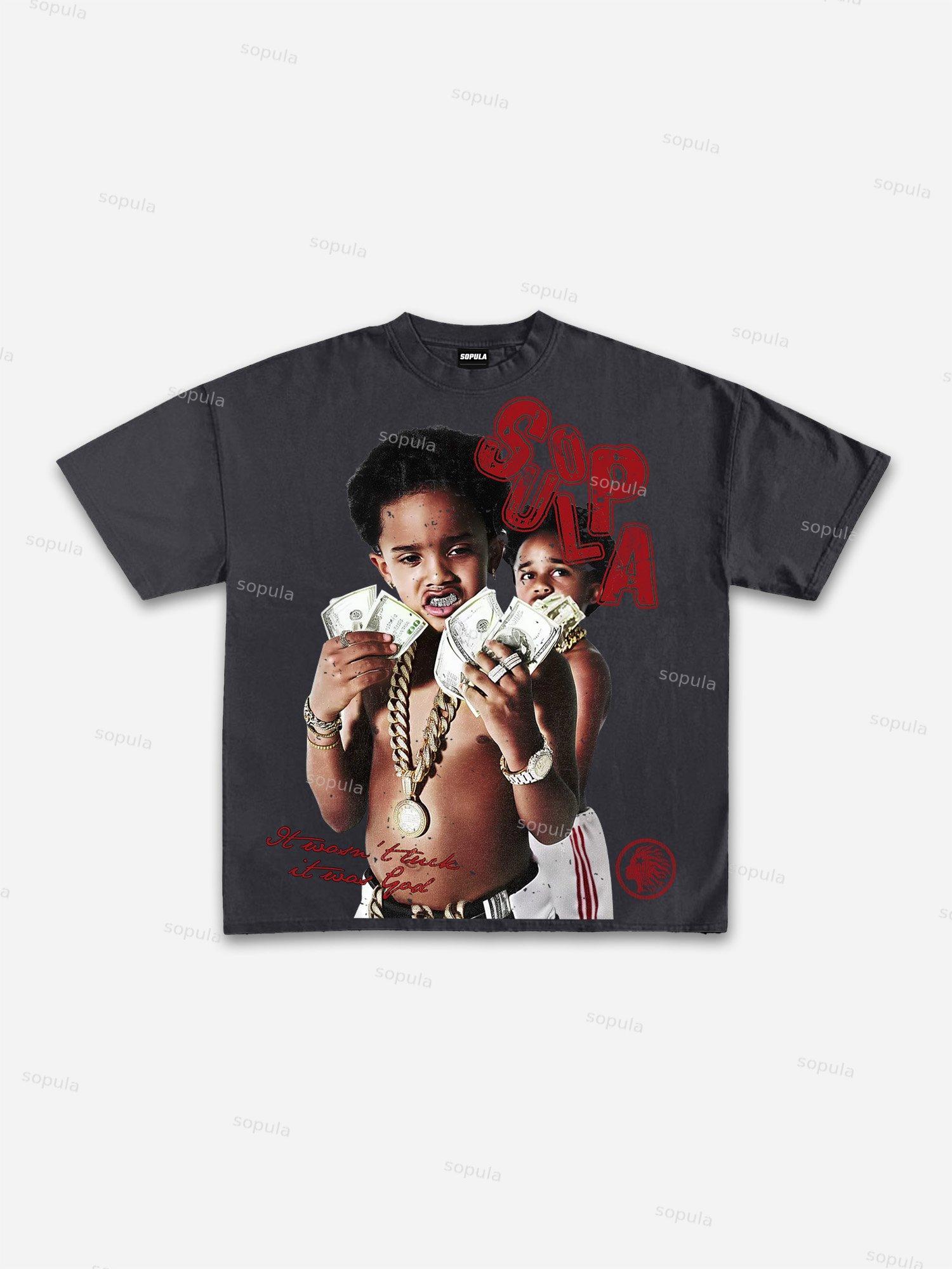 Money Makers Graphics Fly Rich Printed Casual T-Shirt Product Image