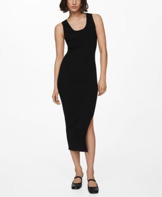 Mango Womens Ribbed Long Dress Product Image