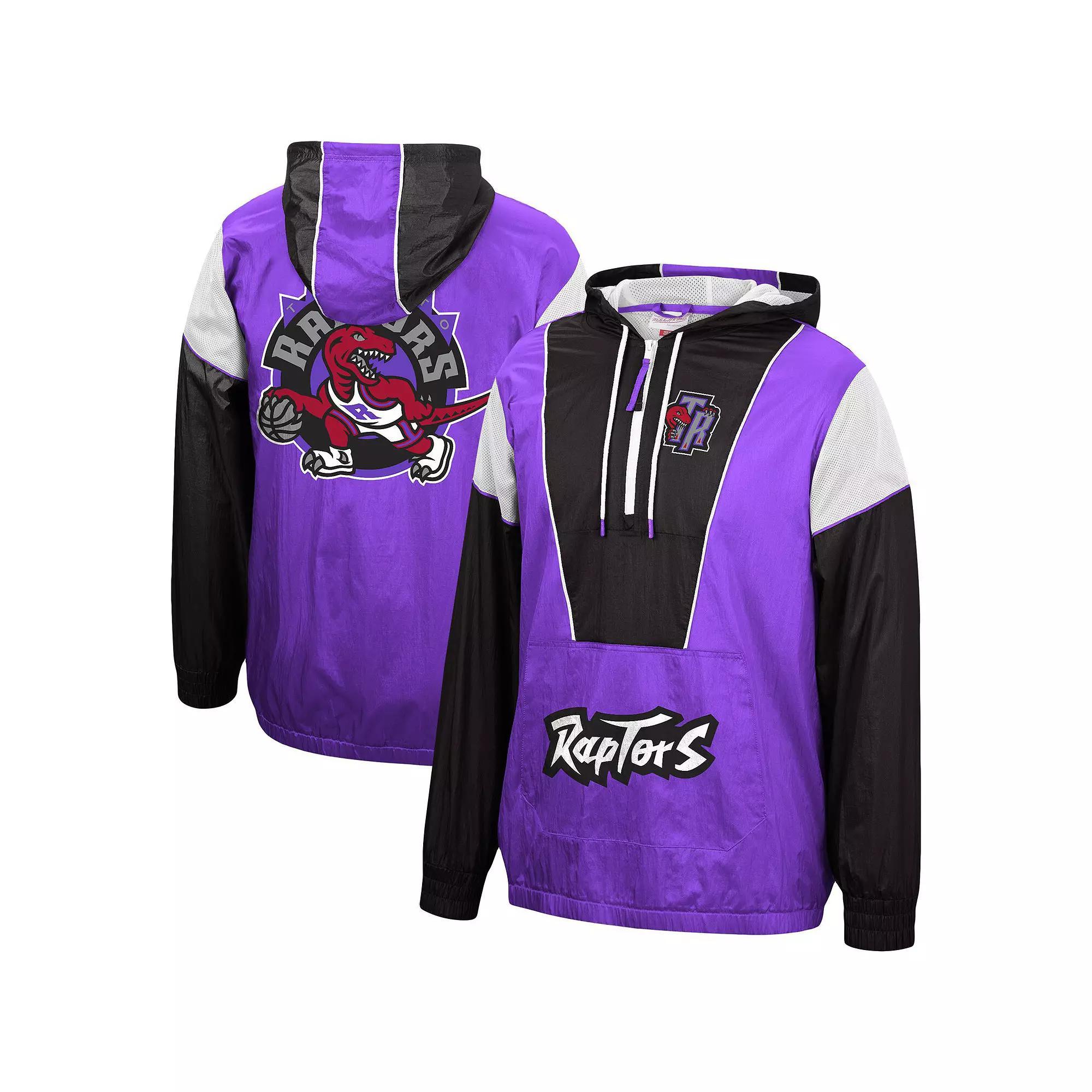 Men's Mitchell & Ness Purple/Black Toronto Raptors Hardwood Classics Highlight Reel Windbreaker Half-Zip Hoodie Jacket, Size: Large, Rpt Purple Product Image