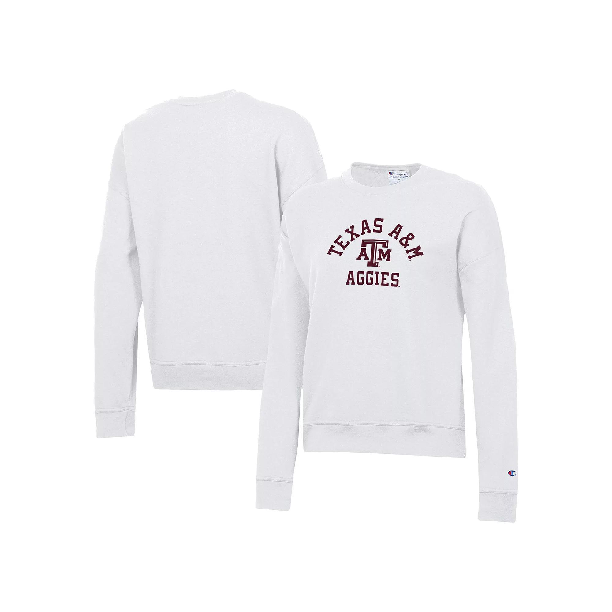 Women's Champion White Texas A&M Aggies Team Arch Powerblend Pullover Sweatshirt,  Product Image
