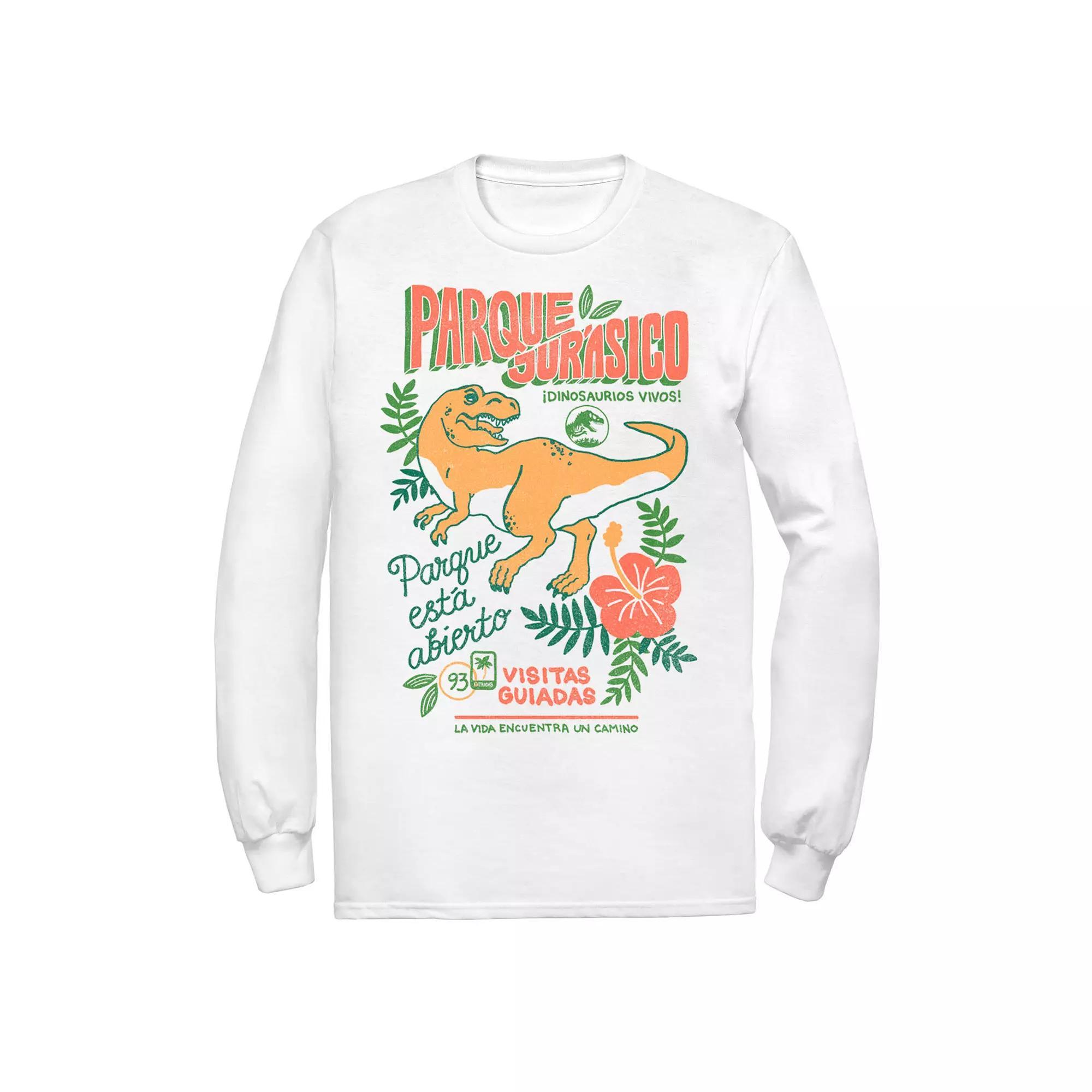 Men's Jurassic Park Spanish Opening Day Poster Tee, Size: XL, Athletic Grey Product Image