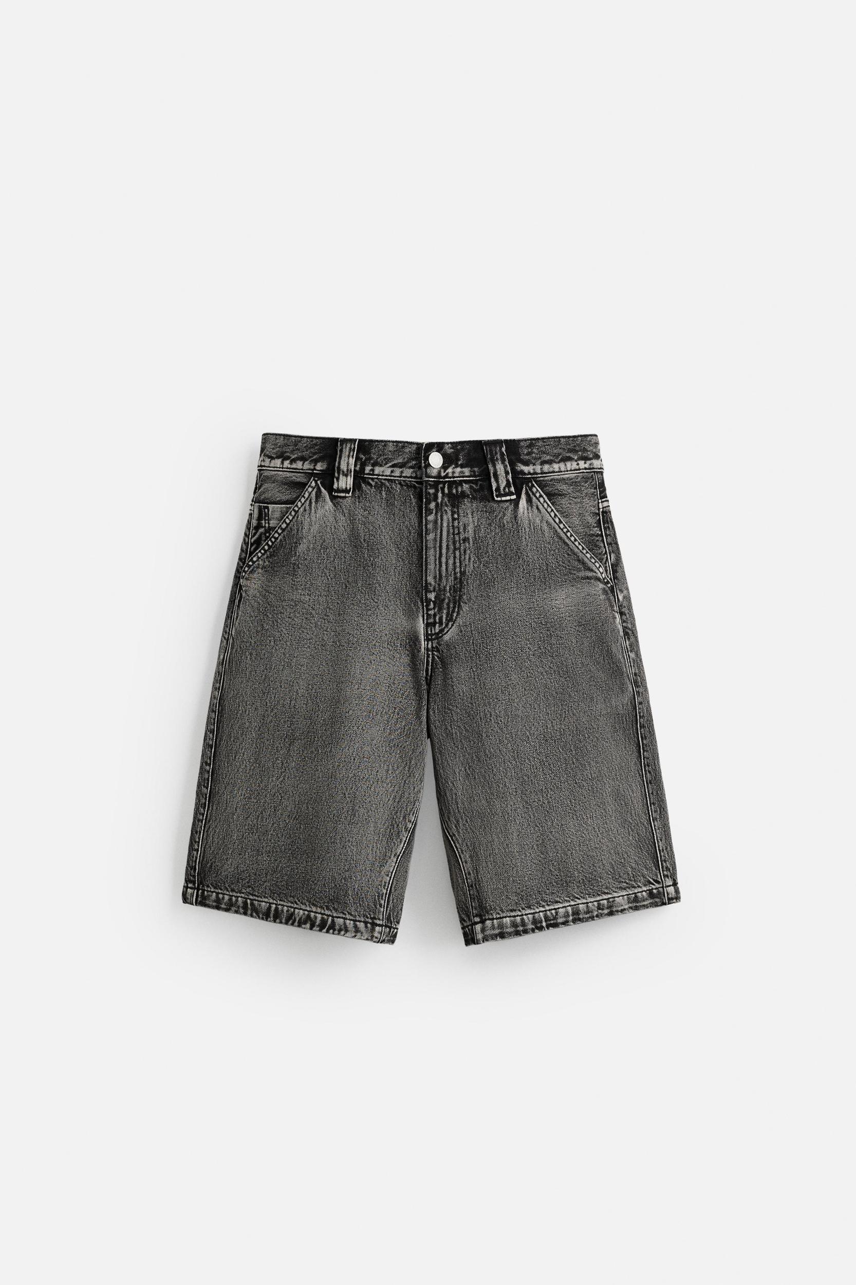 WASHED BAGGY FIT DENIM SHORTS Product Image