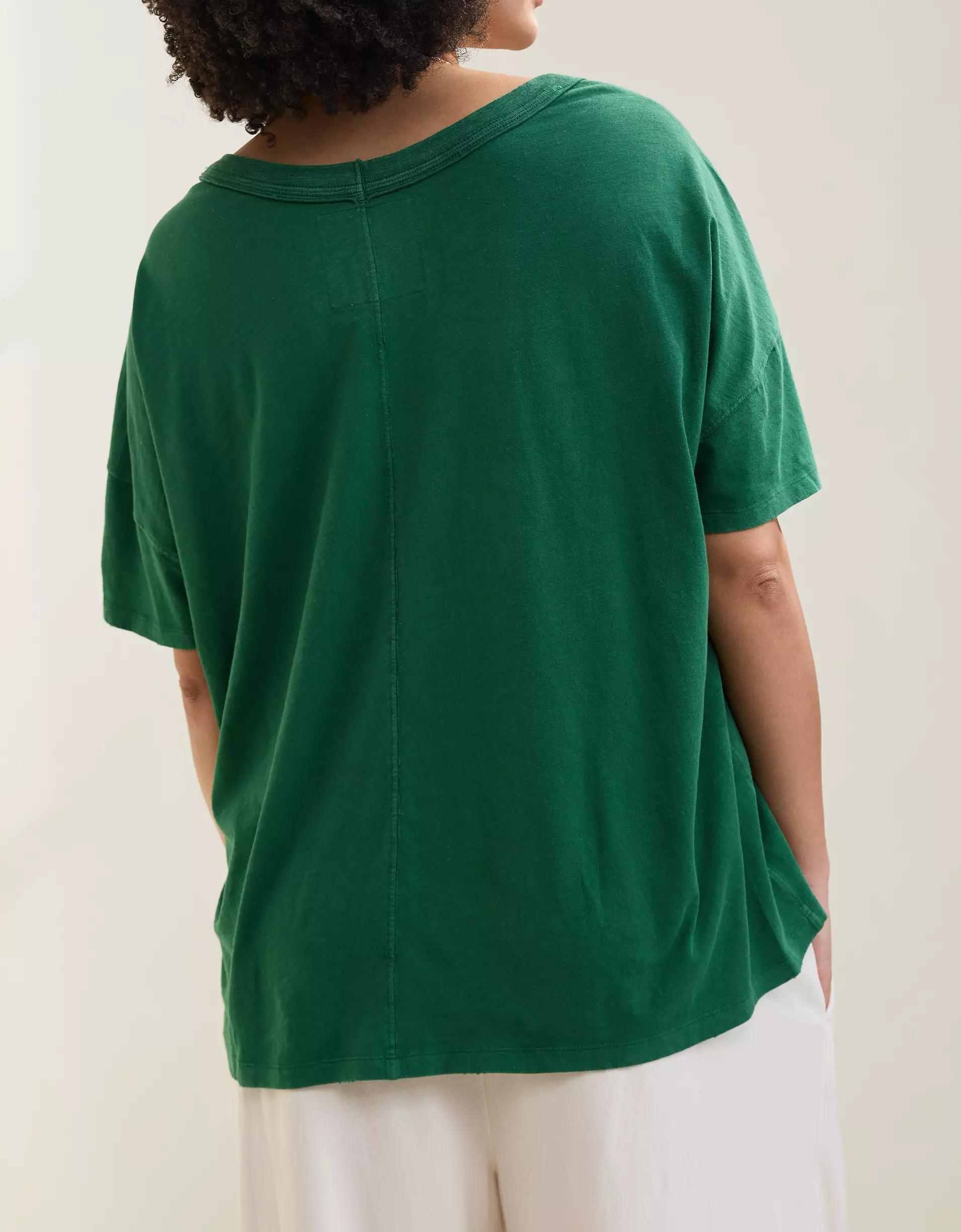Aerie Oversized V-Neck Boyfriend T-Shirt Product Image