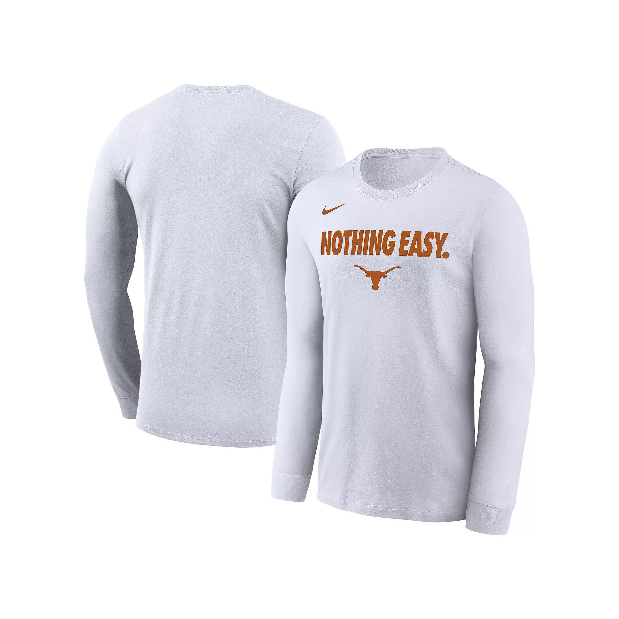Men's Nike White Texas Longhorns 2025 On-Court Bench Long Sleeve T-Shirt, Size: Large Product Image