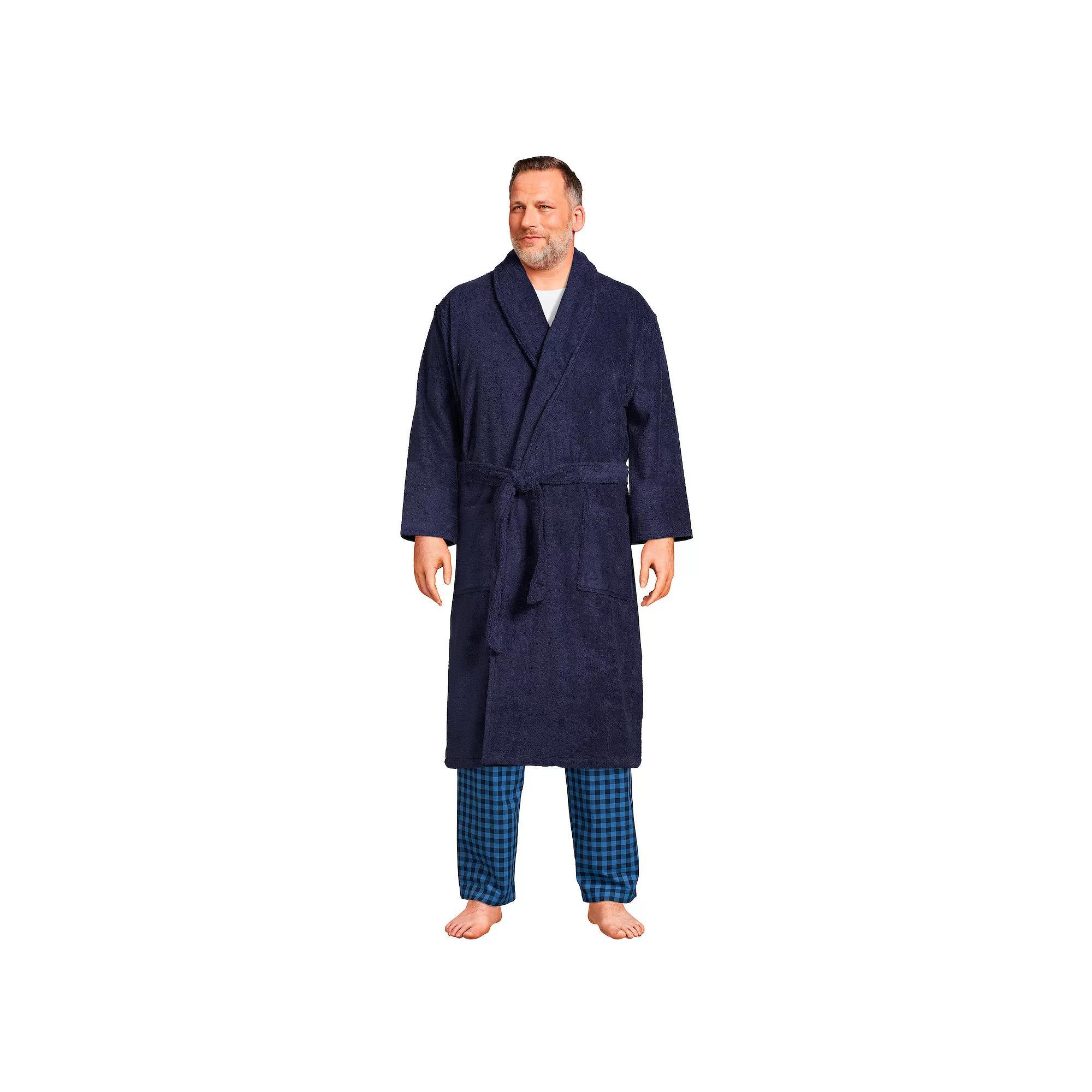 Big & Tall Lands' End Calf-Length Turkish Terry Robe, Men's,  Product Image