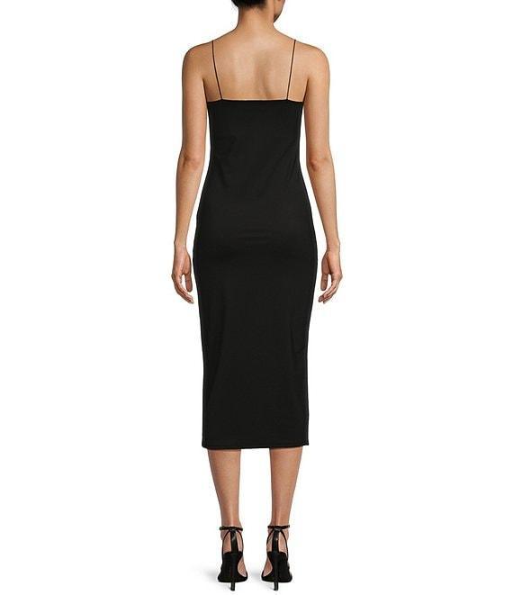 Midnight Doll Scoop Neck Midi Knit Bodycon Dress Product Image