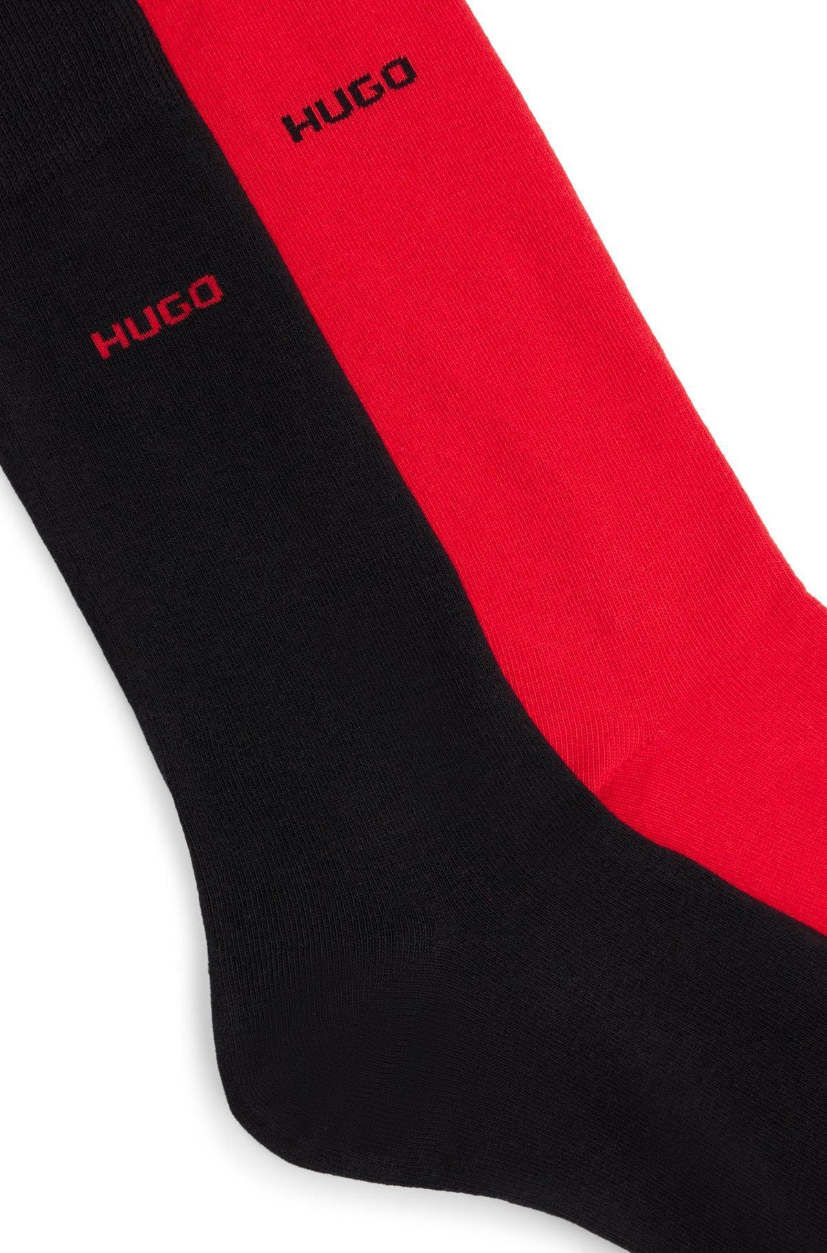 HUGO - Two-pack of regular-length socks in stretch fabric - light pink Product Image