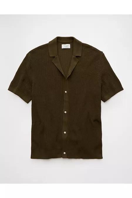 AE Shaker Button-Up Sweater Polo Shirt Men's Product Image