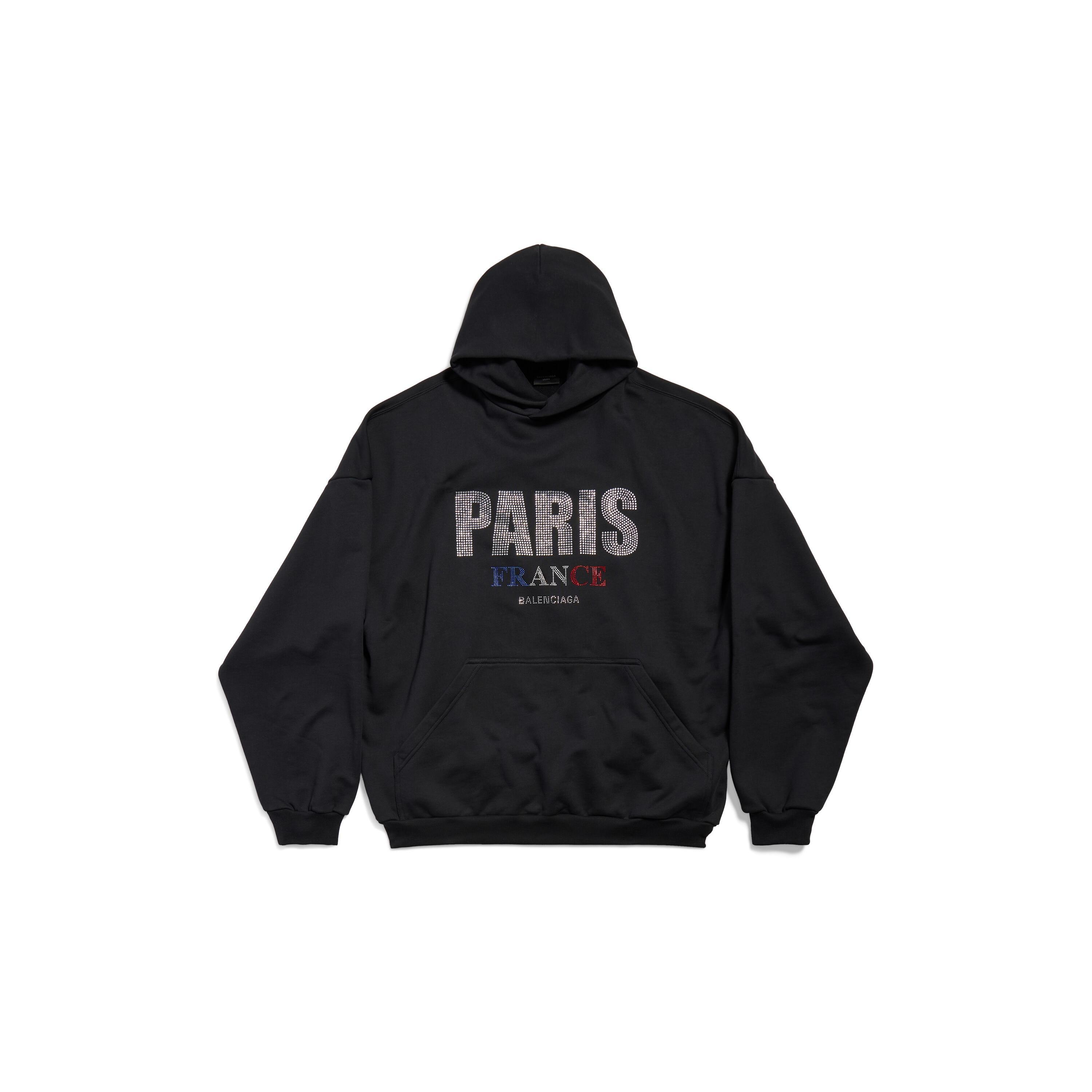 Paris Strass Hoodie Large Fit  in Black Product Image