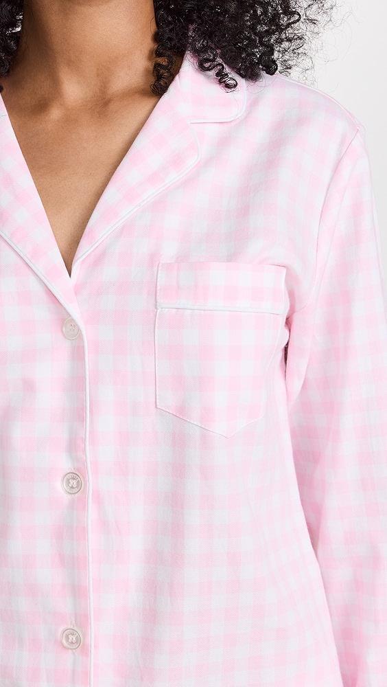 Petite Plume Pink Gingham Pajama Set | Shopbop Product Image