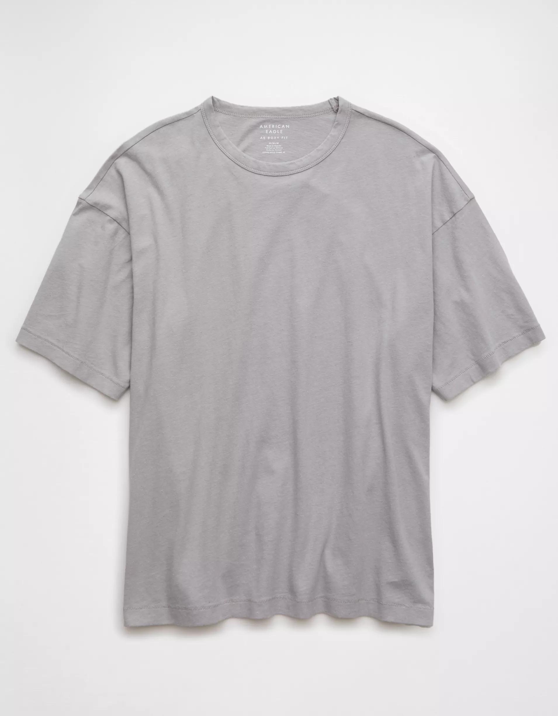 AE Boxy Linen-Blend T-Shirt Product Image