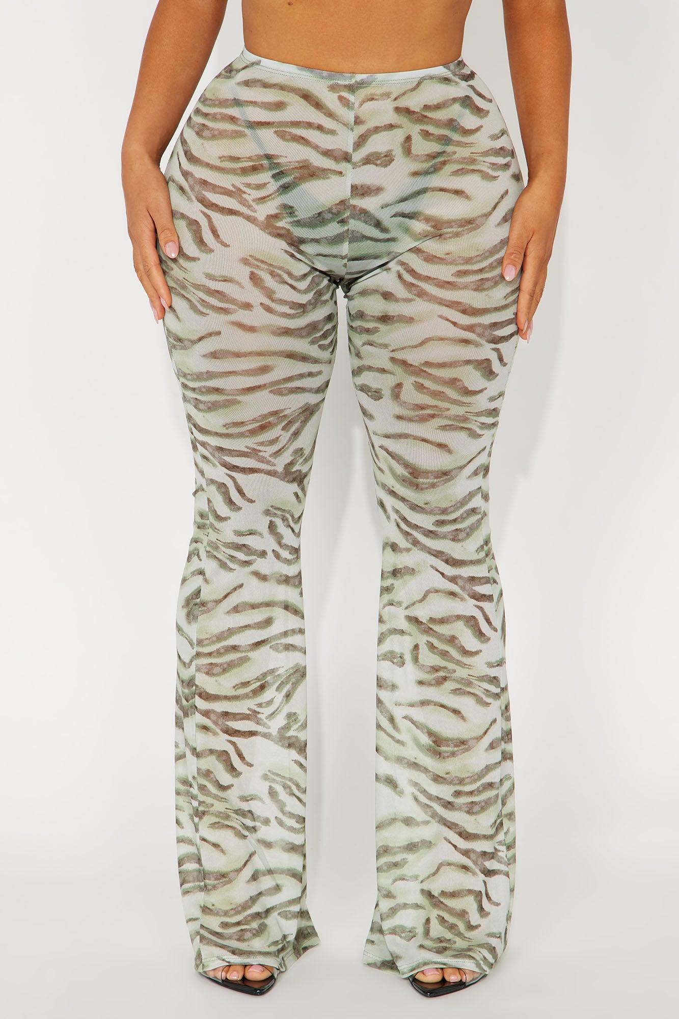 Hailey Mesh Cover Up Pants - Green/combo Product Image