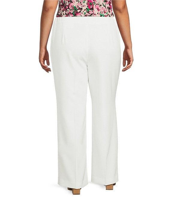 Kasper Plus Size Flat Front Wide Leg Stretch Crepe Pants Product Image