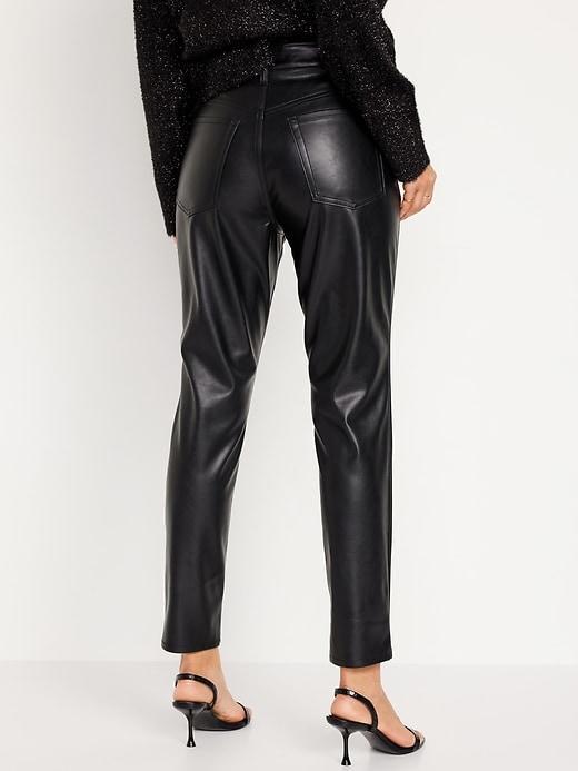 High-Waisted OG Straight Faux-Leather Ankle Pants Product Image