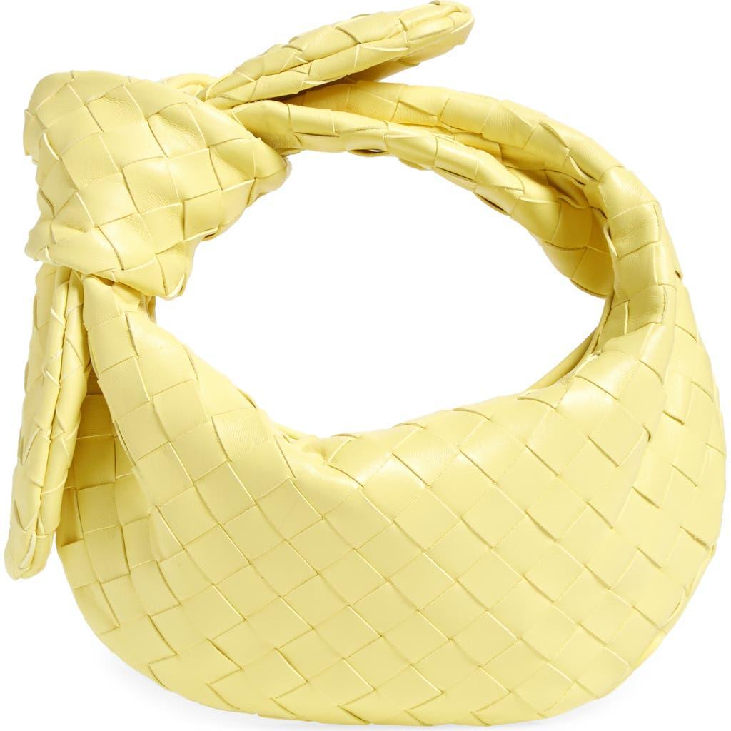 BOTTEGA VENETA Mini Jodie Intrecciato Leather Top Handle Bag In Sherbert/gold Product Image