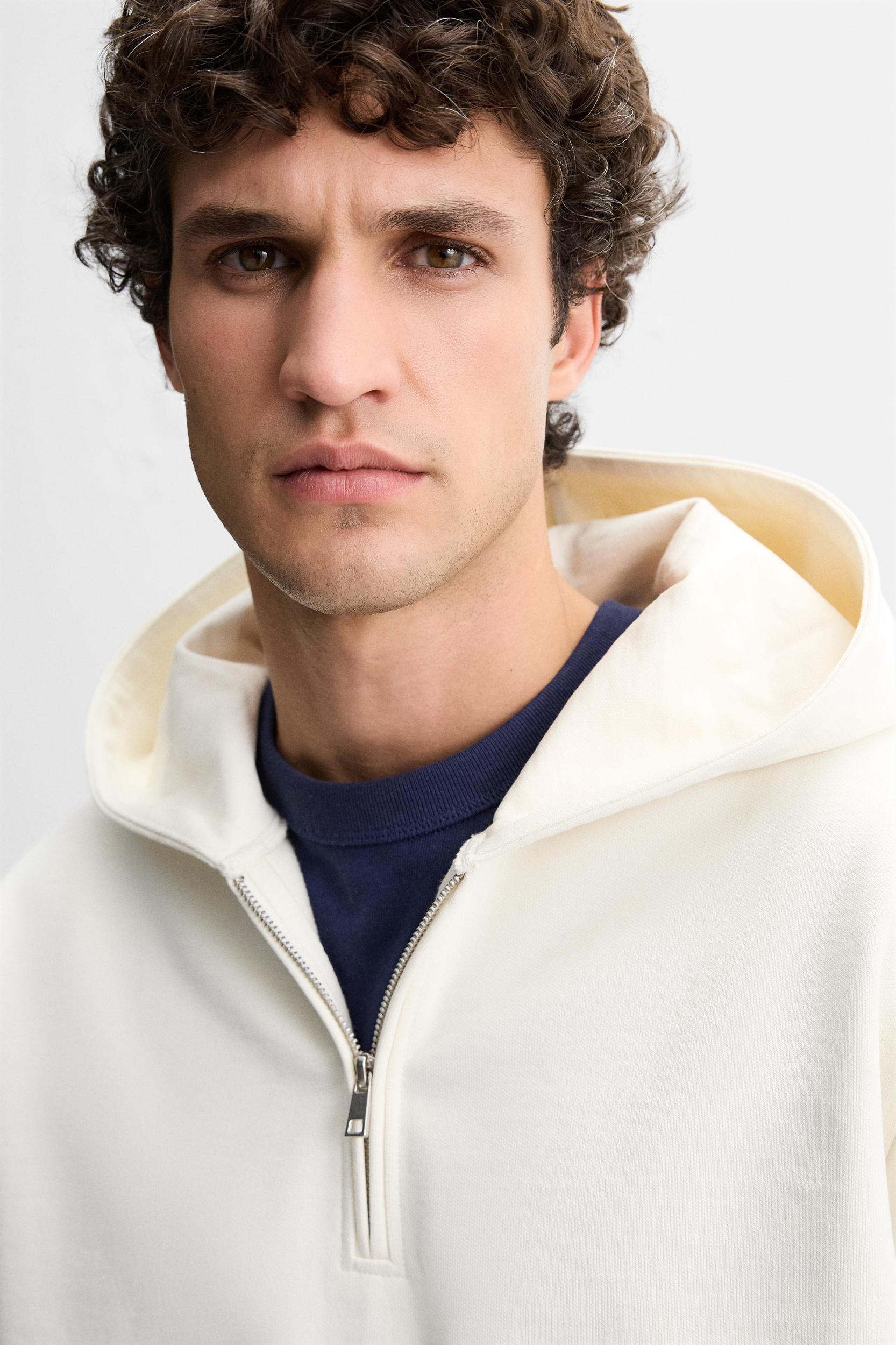 BASIC HOODED QUARTER-ZIP SWEATSHIRT Product Image