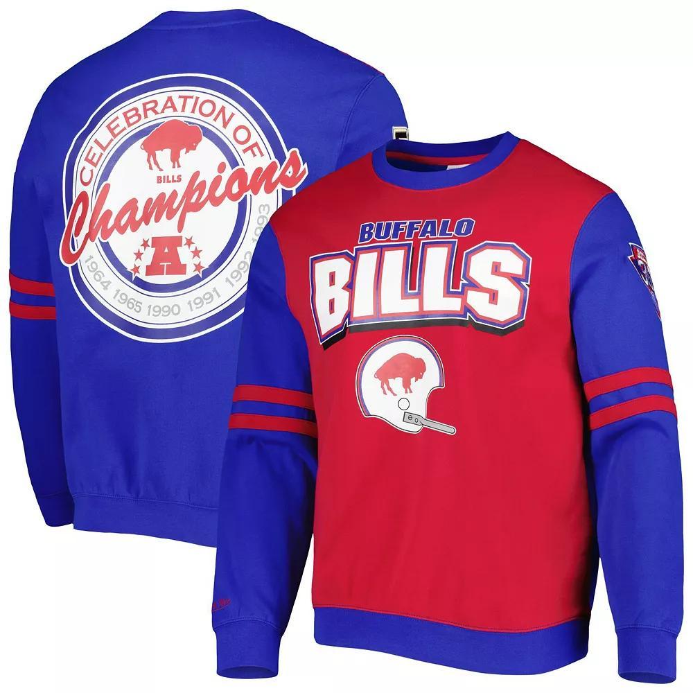 Men's Mitchell & Ness Red Buffalo Bills All Over 2.0 Pullover Sweatshirt,  Product Image