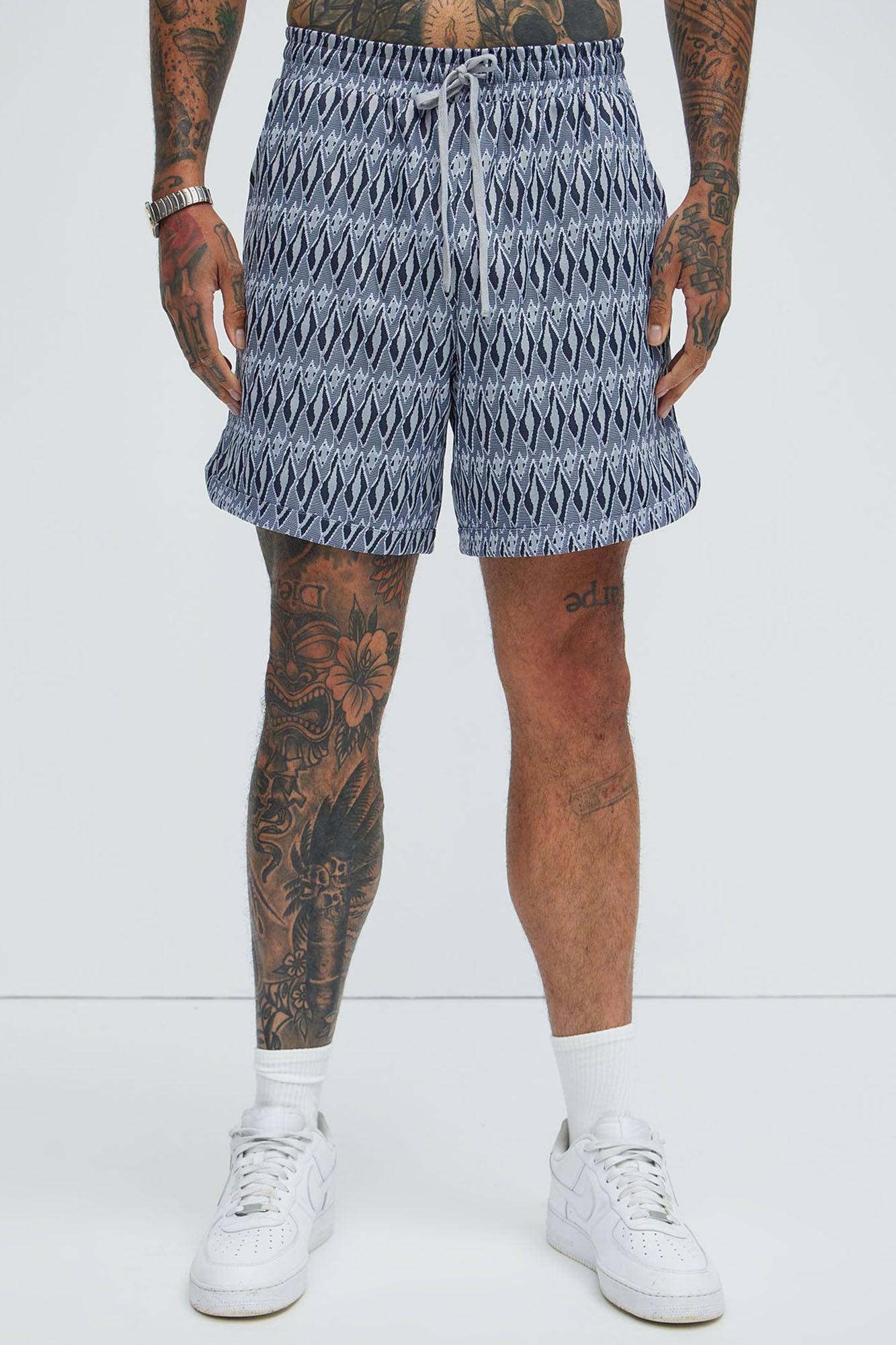 Xavion Textured Shorts - Blue/combo Product Image