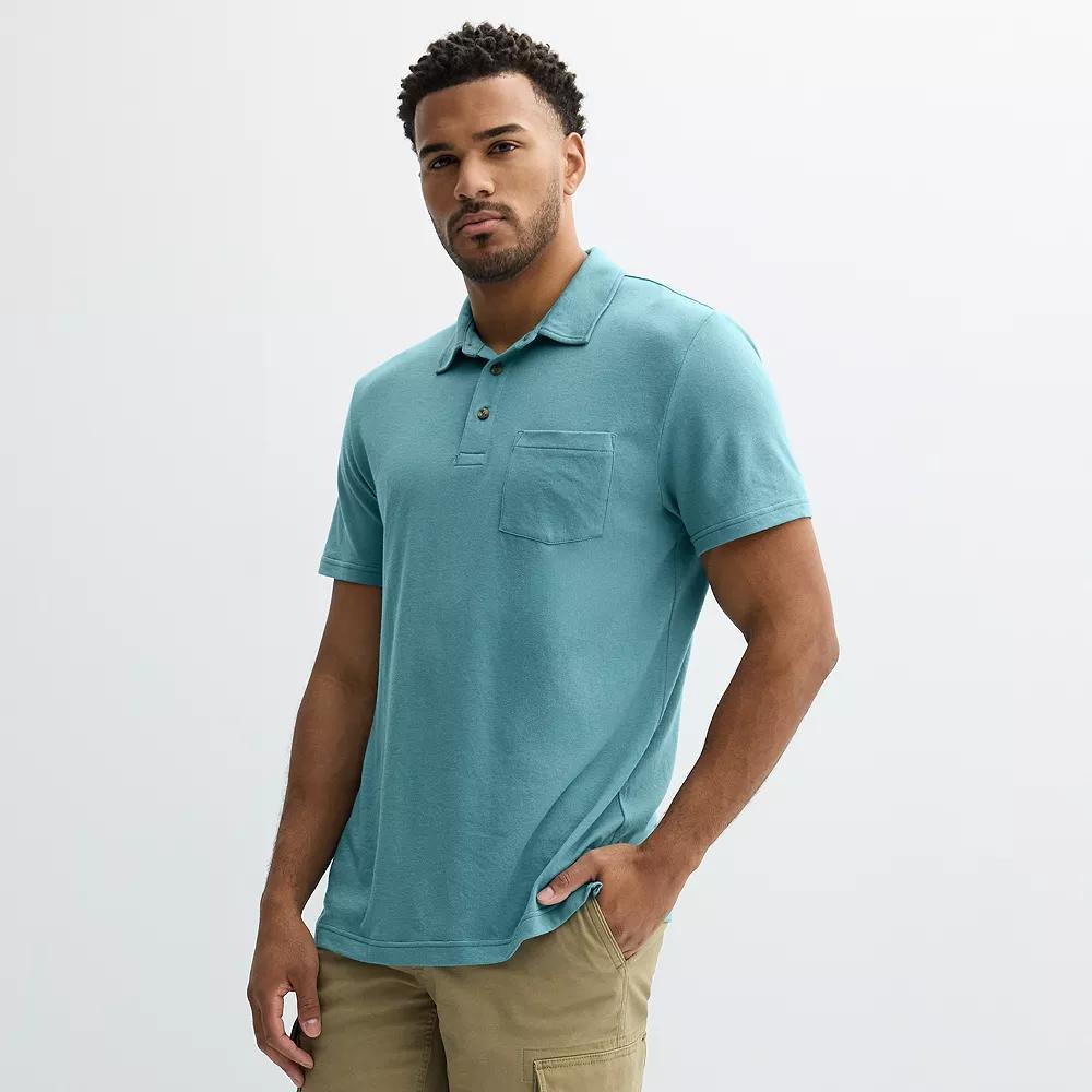 Men's Sonoma Goods For Life® Supersoft Short Sleeve Polo, Size: XXL, Medium Blue Product Image