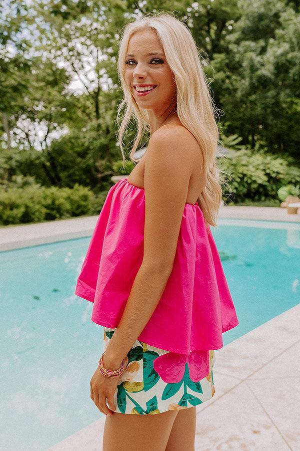 The Party Goes On Tube Top In Hot Pink Product Image