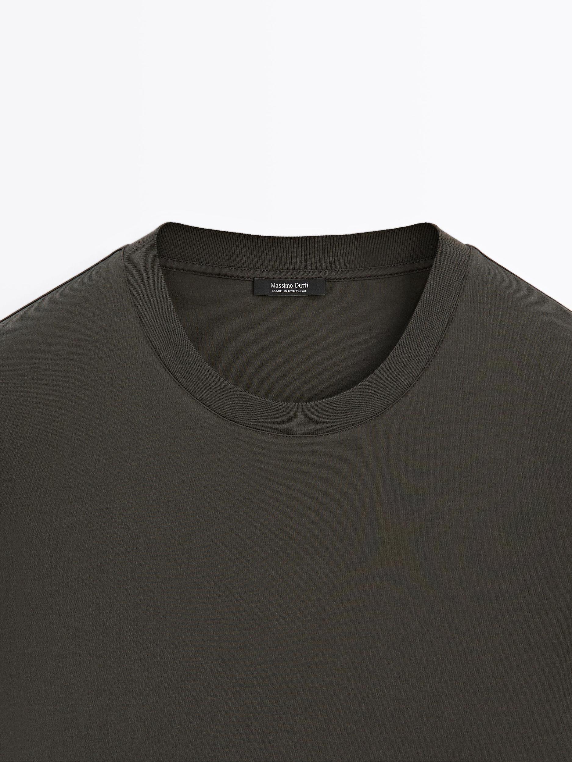 Long sleeve medium weight cotton T-shirt Product Image