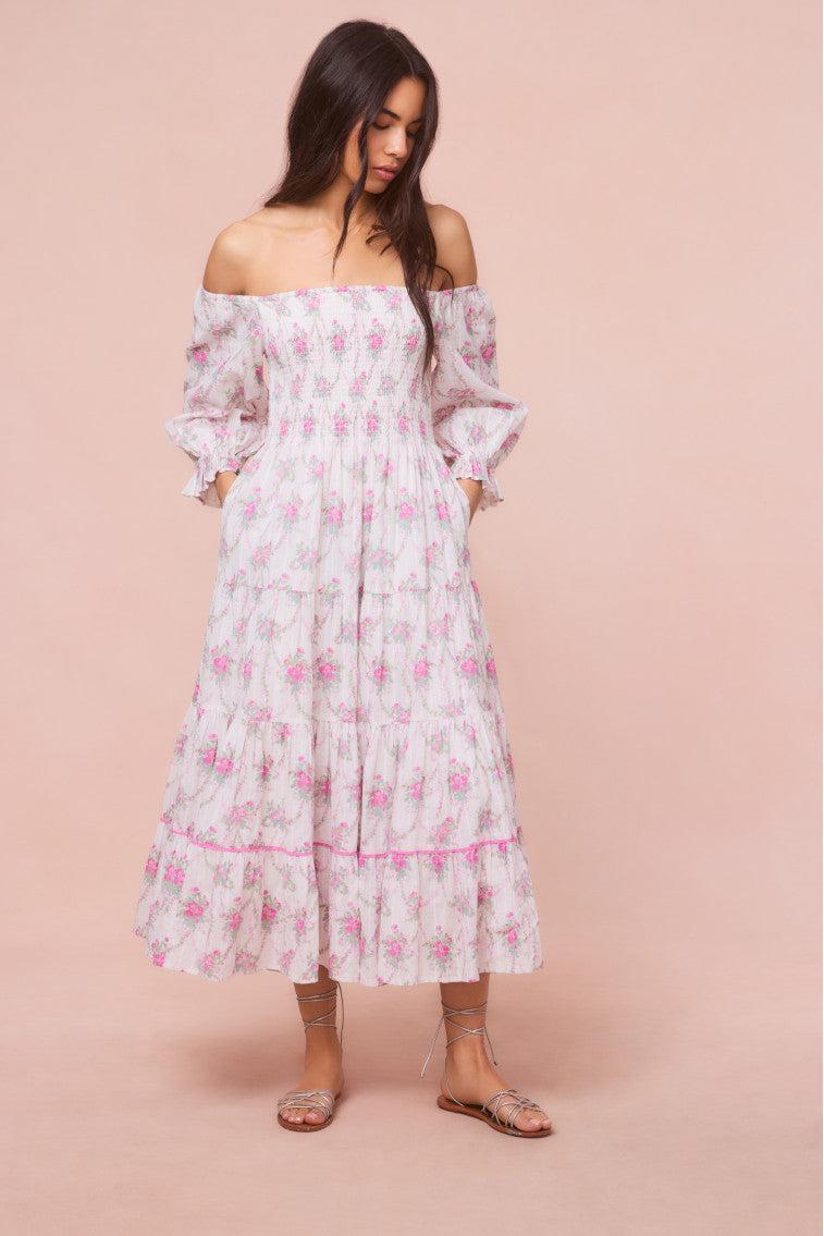 Rigby Cotton Floral Midi Dress Product Image