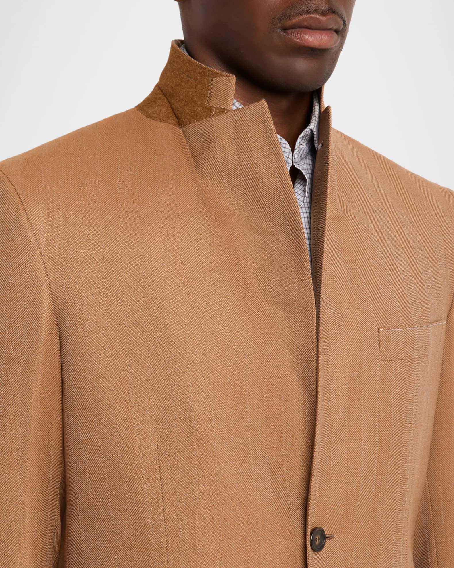 Men's Single-Breasted Herringbone Blazer Product Image